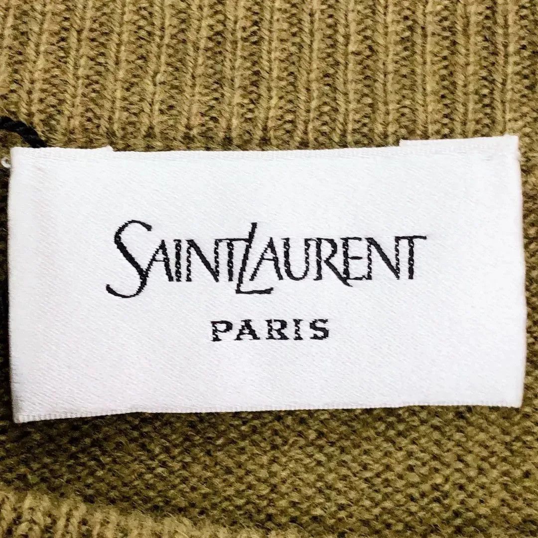 Saint Laurent Paris Saint Laurent Olive Green Cashmere Sweater Size XS / US 0-2 / IT 36-38 - 5 Thumbnail