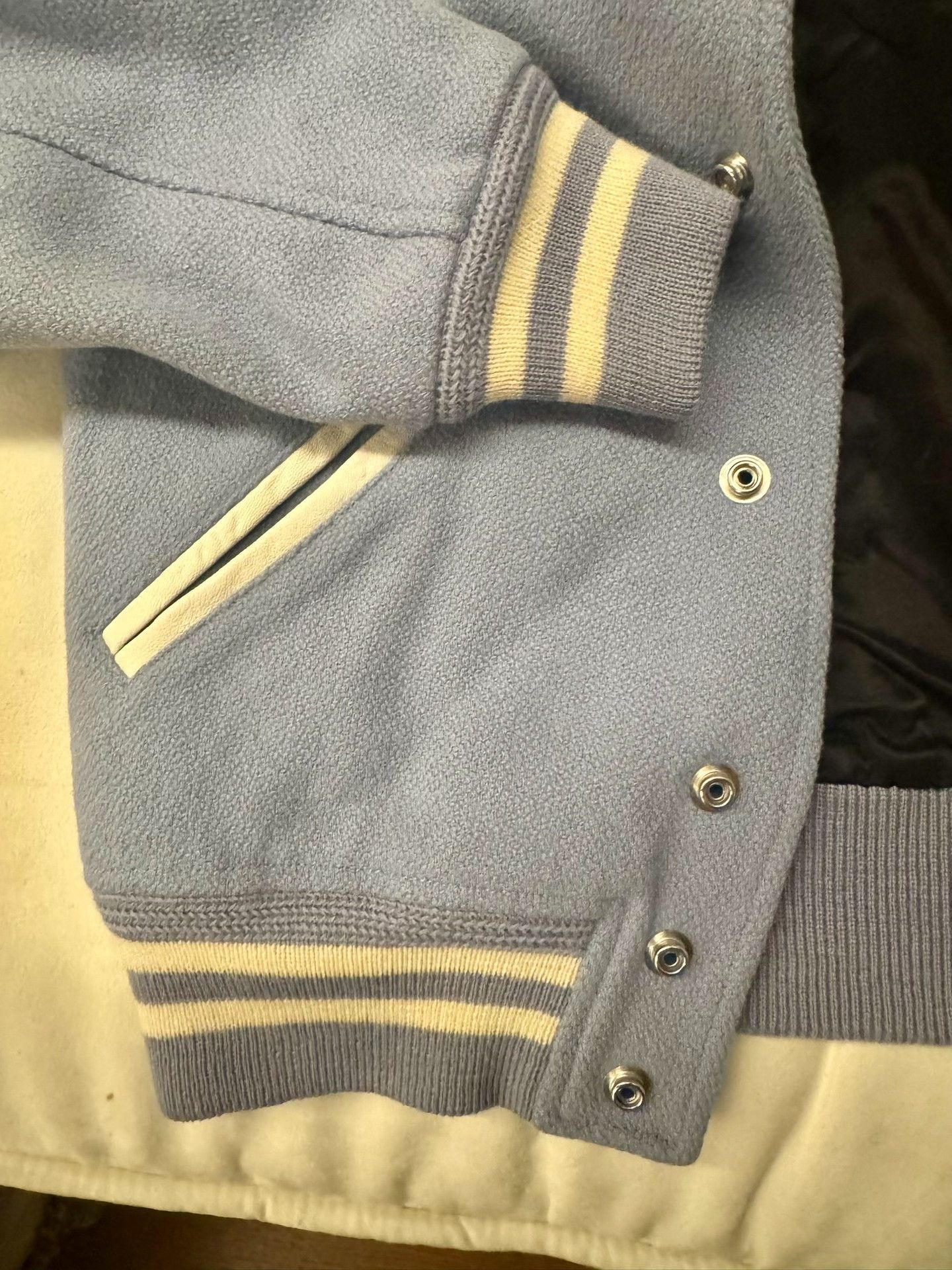 Saint Laurent Paris Saint Laurent Light Blue Baseball Jacket Size XS / US 0-2 / IT 36-38 - 5 Thumbnail