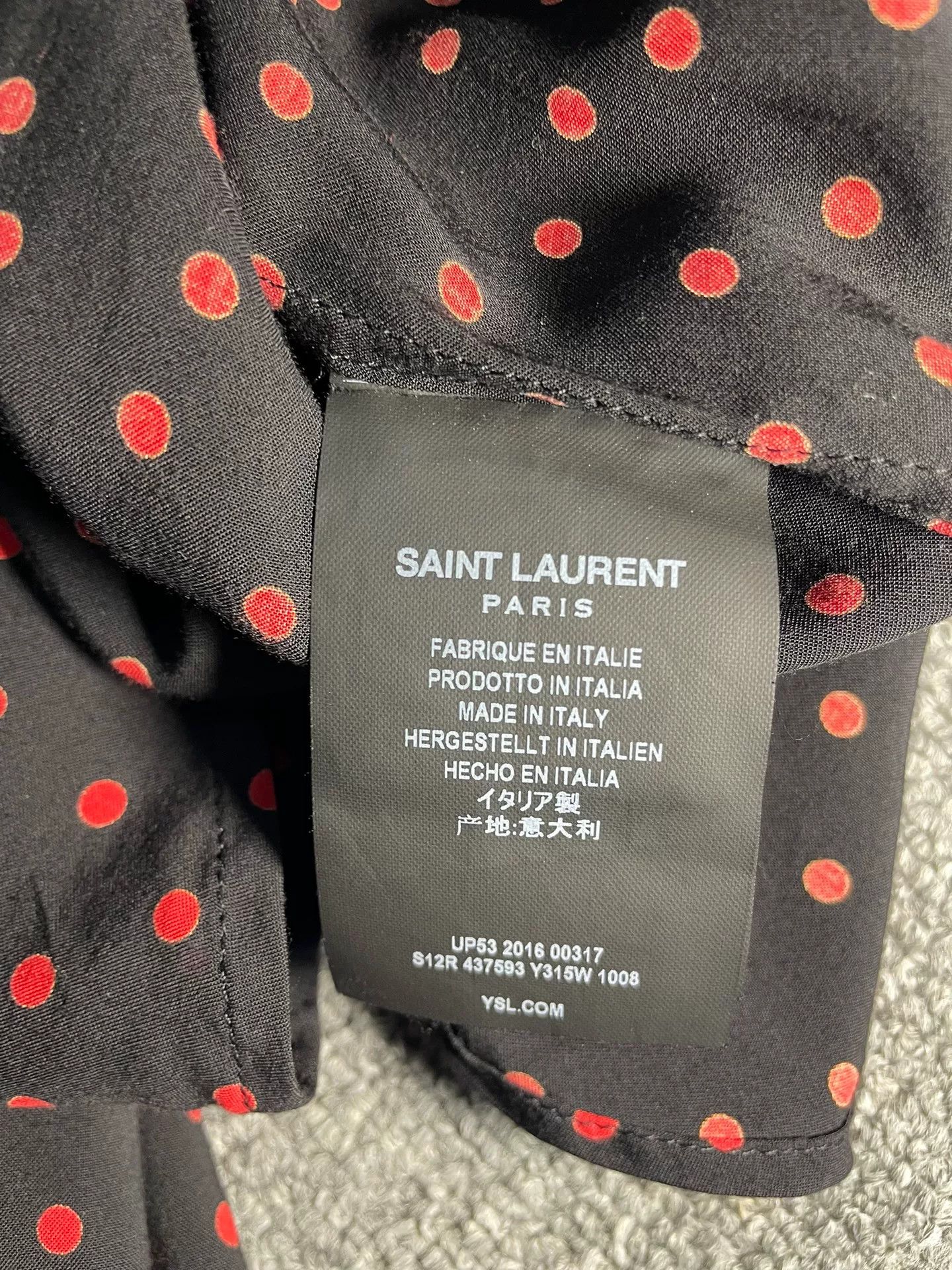 Saint Laurent Paris Saint Laurent Black Red Polka Dot Bow Shirt Size XS / US 0-2 / IT 36-38 - 5 Thumbnail