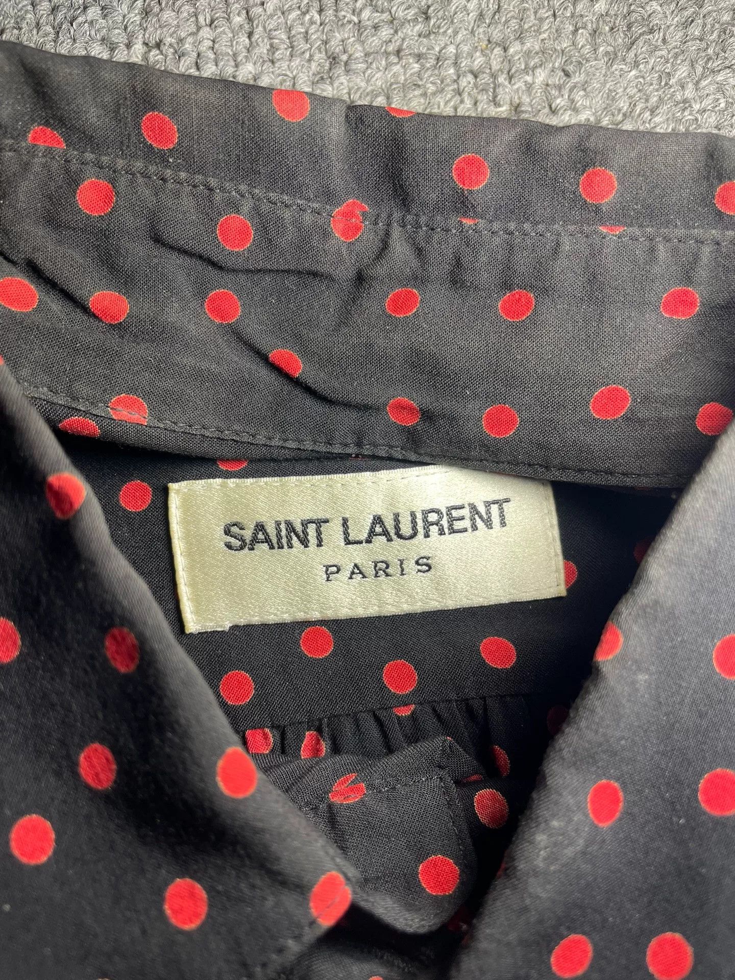 Saint Laurent Paris Saint Laurent Black Red Polka Dot Bow Shirt Size XS / US 0-2 / IT 36-38 - 3 Thumbnail