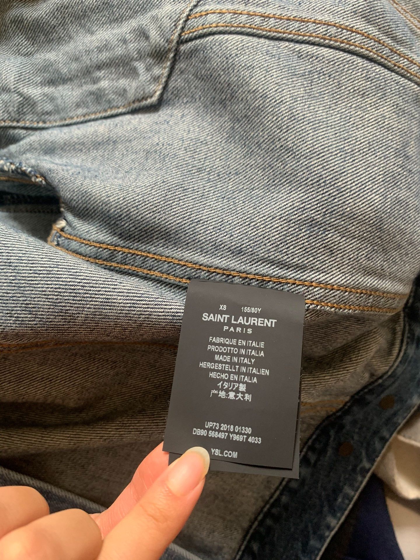 Saint Laurent Paris Saint Laurent Blue Denim Jacket Size XS / US 0-2 / IT 36-38 - 7 Thumbnail