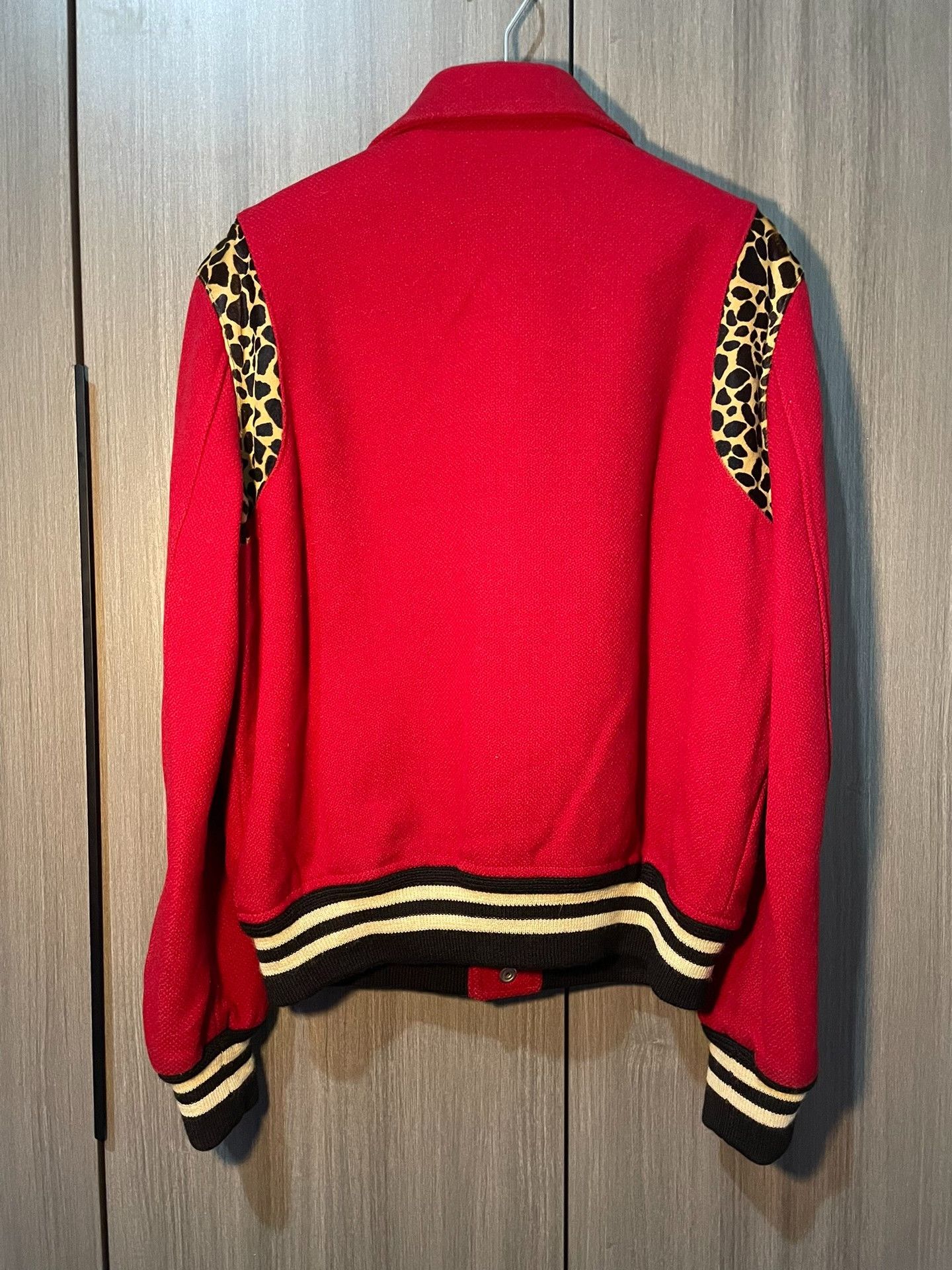 Saint Laurent Paris Saint Laurent Red Leopard Print Baseball Jacket Size US S / EU 44-46 / 1 - 2 Thumbnail
