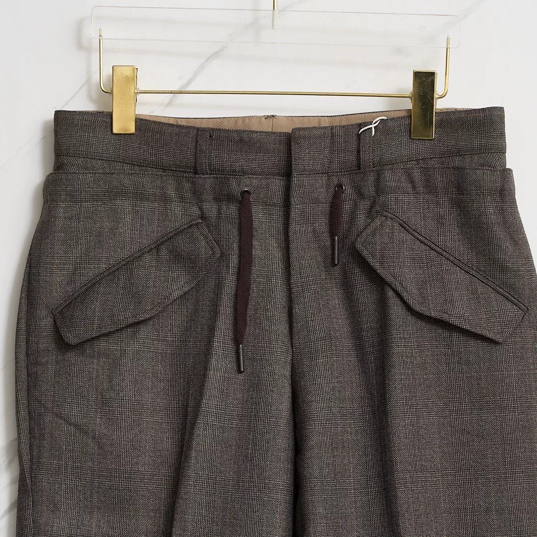 Saint Laurent Paris Saint Laurent Brown Check Drawstring Trousers Size US 28 / EU 44 - 2 Thumbnail