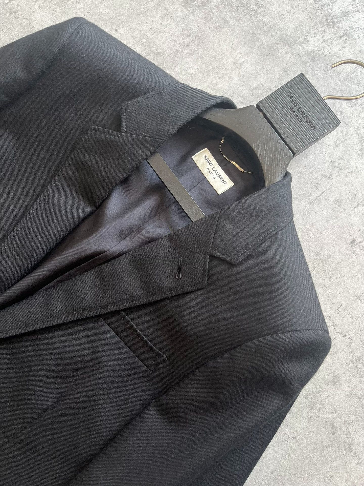 Saint Laurent Paris Saint Laurent Black Wool Slim Blazer Size US M / EU 48-50 / 2 - 2 Thumbnail