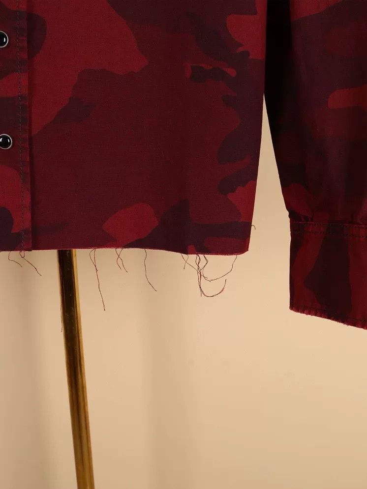 Saint Laurent Paris Saint Laurent Men's Red Camo Cotton Shirt Size US M / EU 48-50 / 2 - 4 Thumbnail