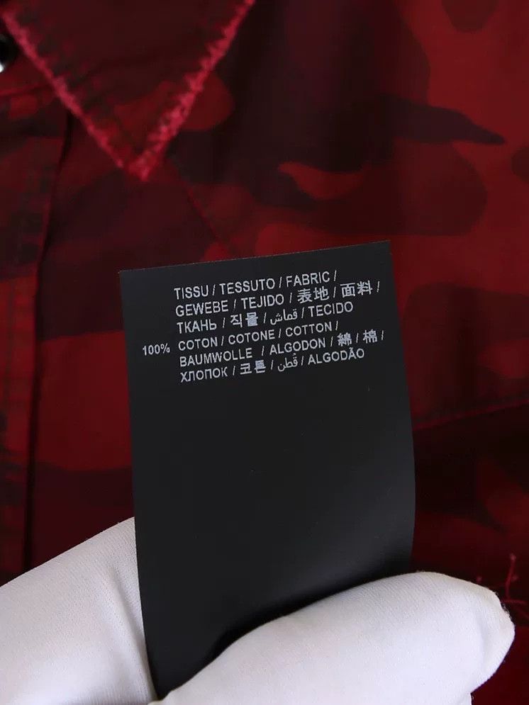 Saint Laurent Paris Saint Laurent Men's Red Camo Cotton Shirt Size US M / EU 48-50 / 2 - 6 Thumbnail