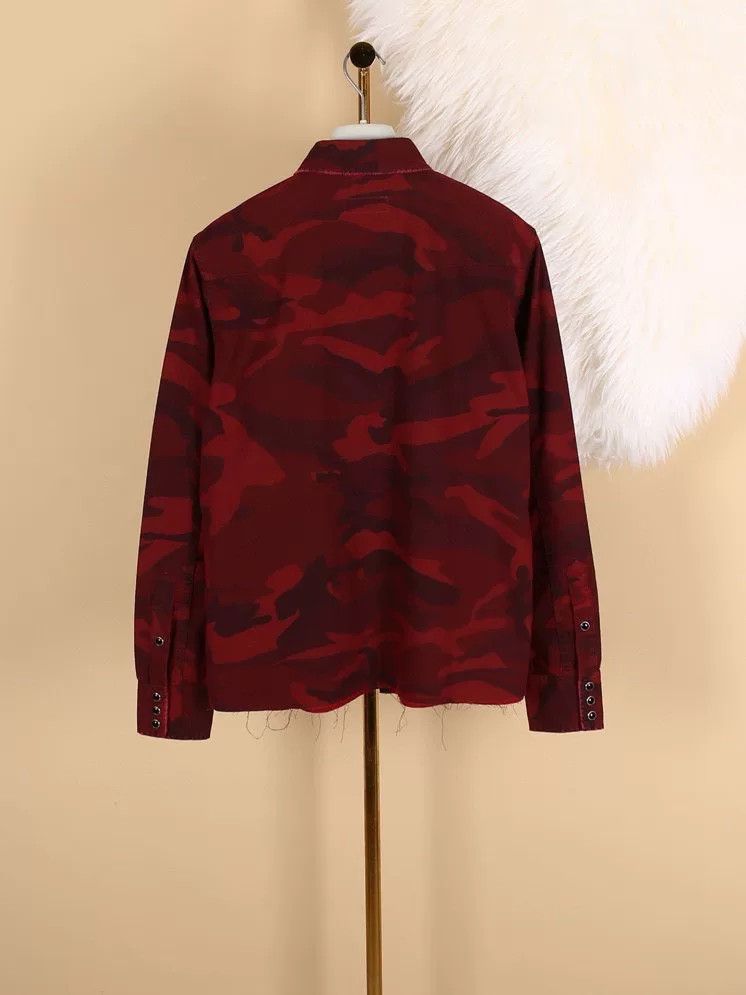 Saint Laurent Paris Saint Laurent Men's Red Camo Cotton Shirt Size US M / EU 48-50 / 2 - 5 Thumbnail