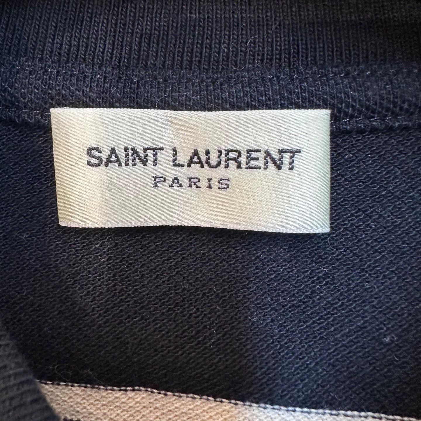 Saint Laurent Paris Saint Laurent Striped Cropped Polo Shirt Size M / US 6-8 / IT 42-44 - 3 Thumbnail
