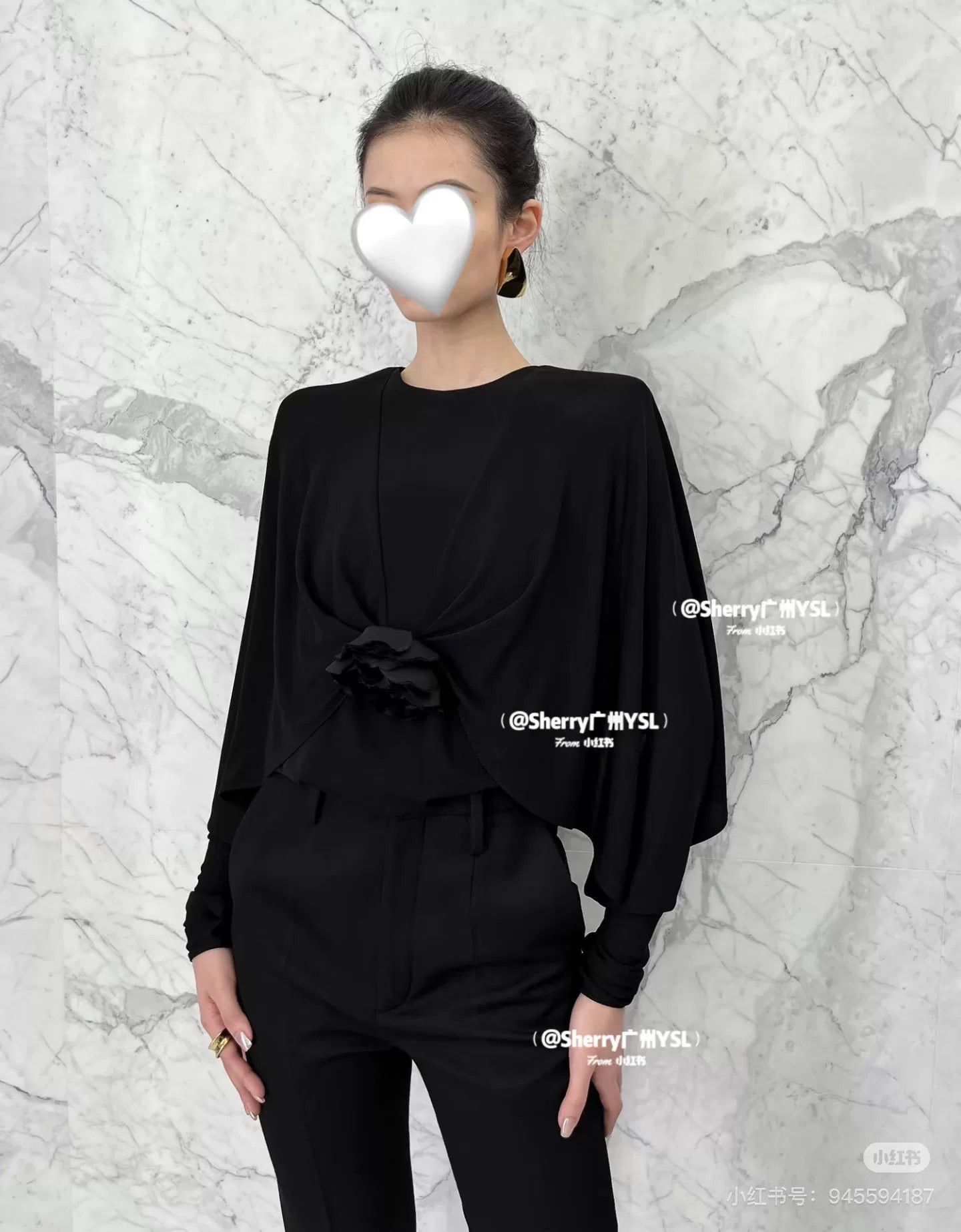 Saint Laurent Paris Saint Laurent Black Flower Top Size S / US 4 / IT 40 - 2 Thumbnail