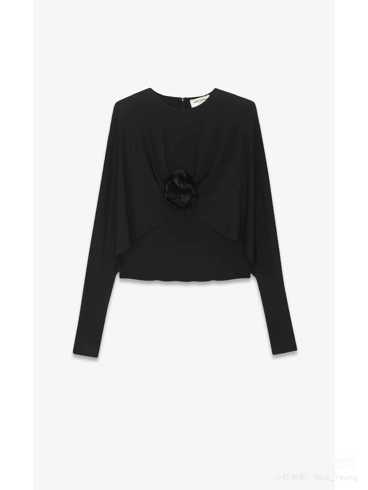 Saint Laurent Paris Saint Laurent Black Flower Top Size S / US 4 / IT 40 - 4 Thumbnail
