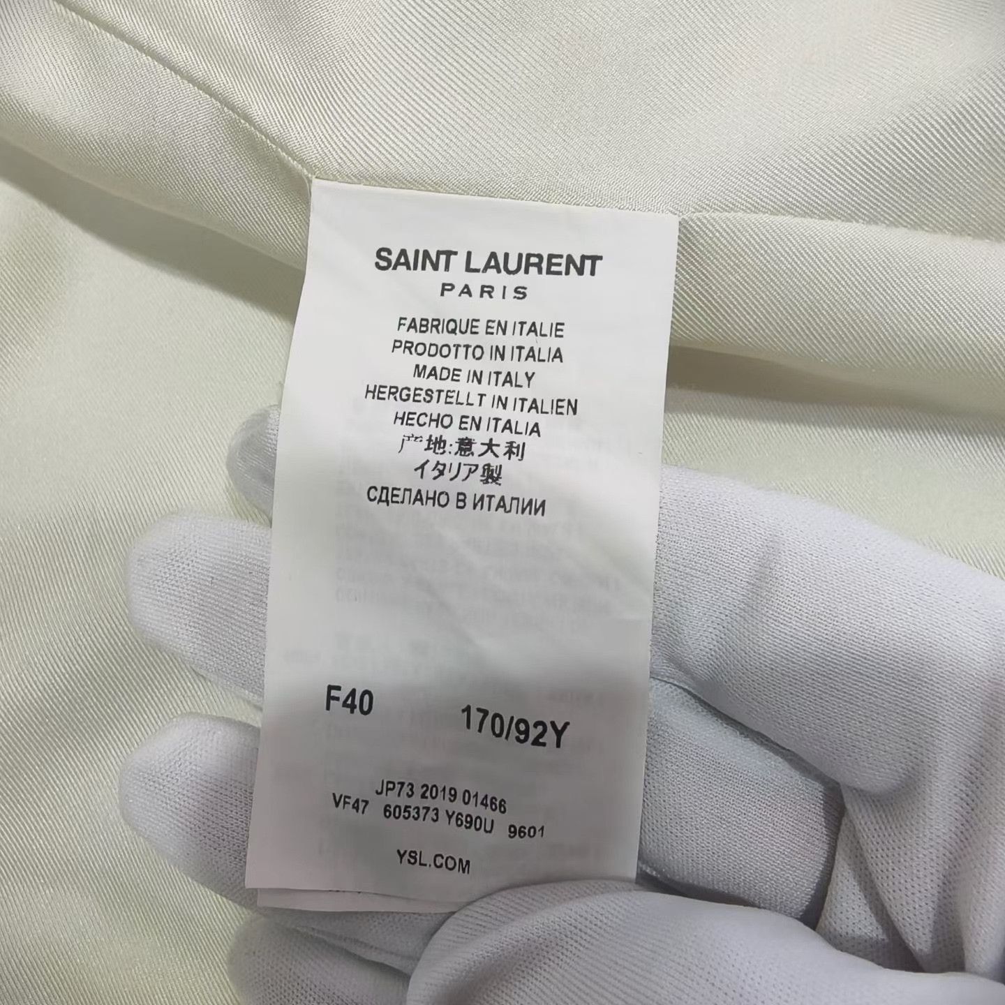 Saint Laurent Paris Saint Laurent White Wool Double-Breasted Blazer Size S / US 4 / IT 40 - 4 Thumbnail