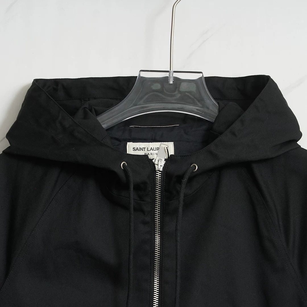 Saint Laurent Paris Saint Laurent Men's Black Hooded Jacket Size US M / EU 48-50 / 2 - 2 Thumbnail