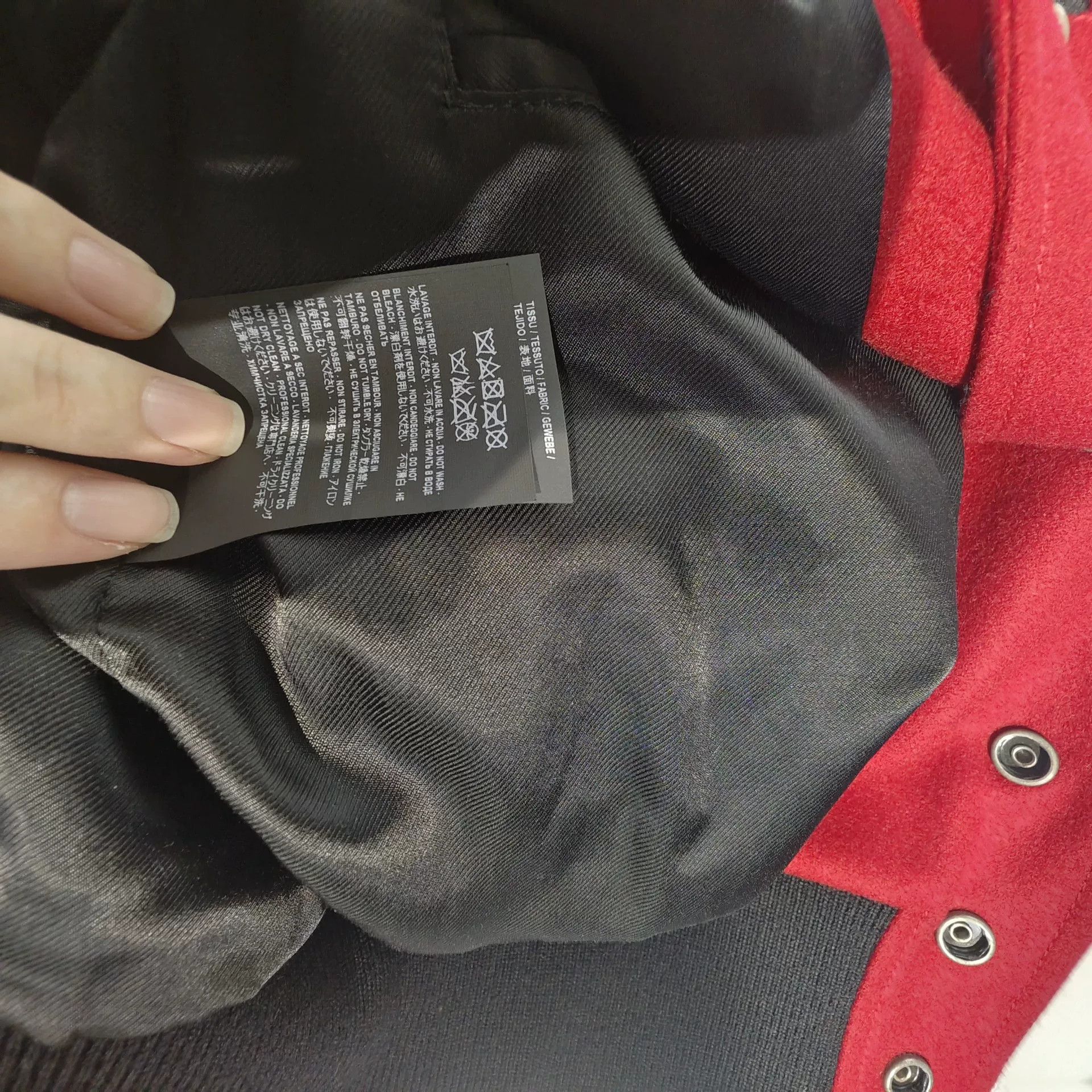 Saint Laurent Paris Saint Laurent Red Black Leather Accent Jacket Size US M / EU 48-50 / 2 - 3 Thumbnail