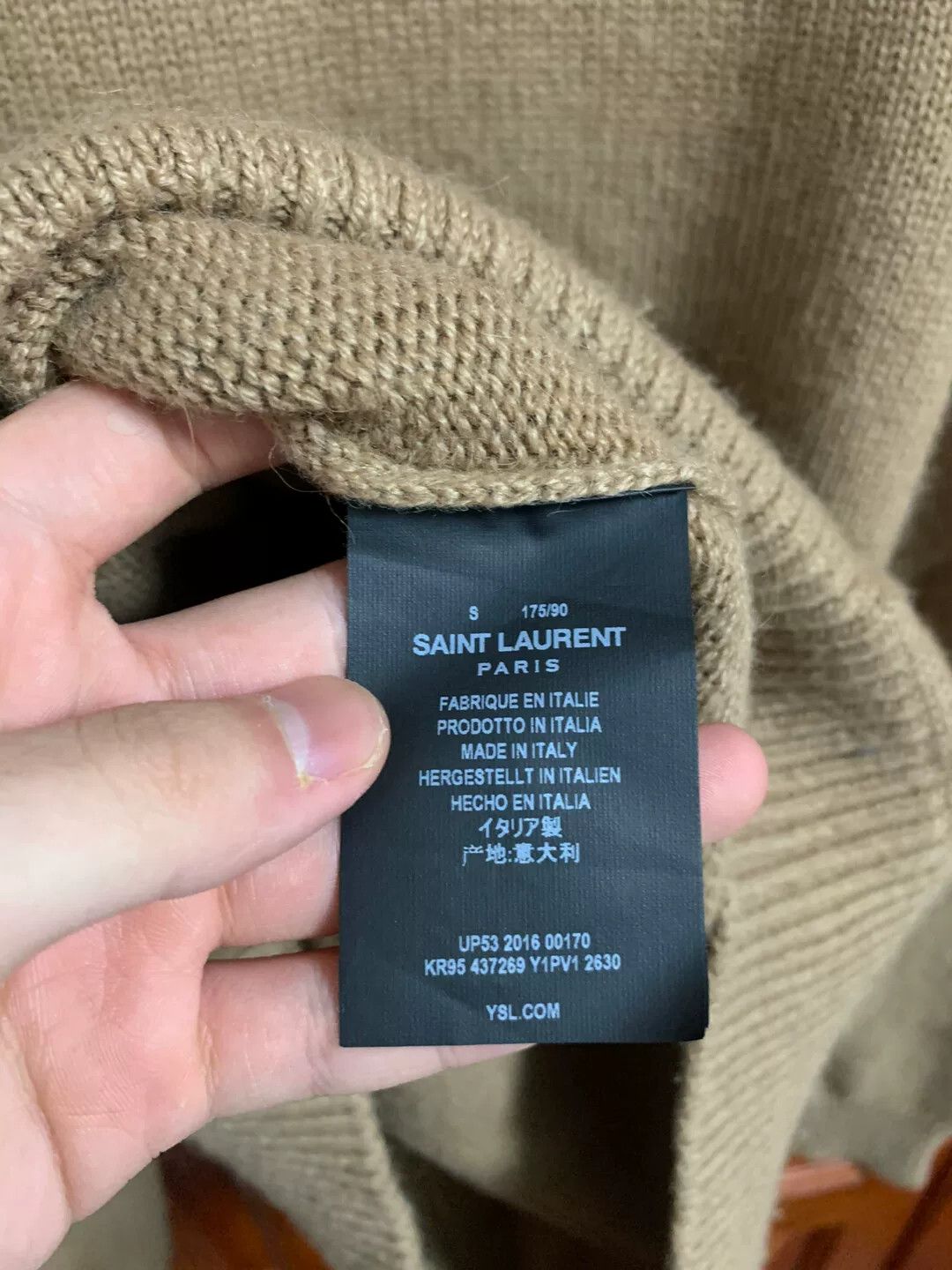Saint Laurent Paris Saint Laurent Beige Turtleneck Sweater Size US S / EU 44-46 / 1 - 2 Thumbnail