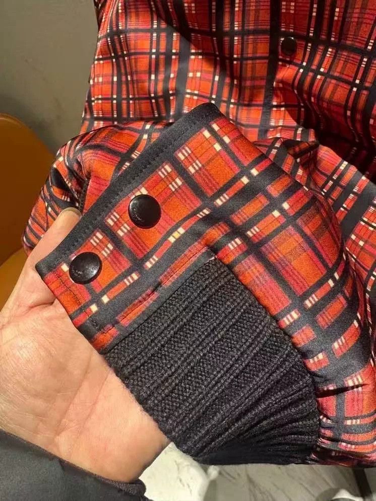 Saint Laurent Paris Saint Laurent Red Black Plaid Satin Jacket Size US S / EU 44-46 / 1 - 3 Thumbnail