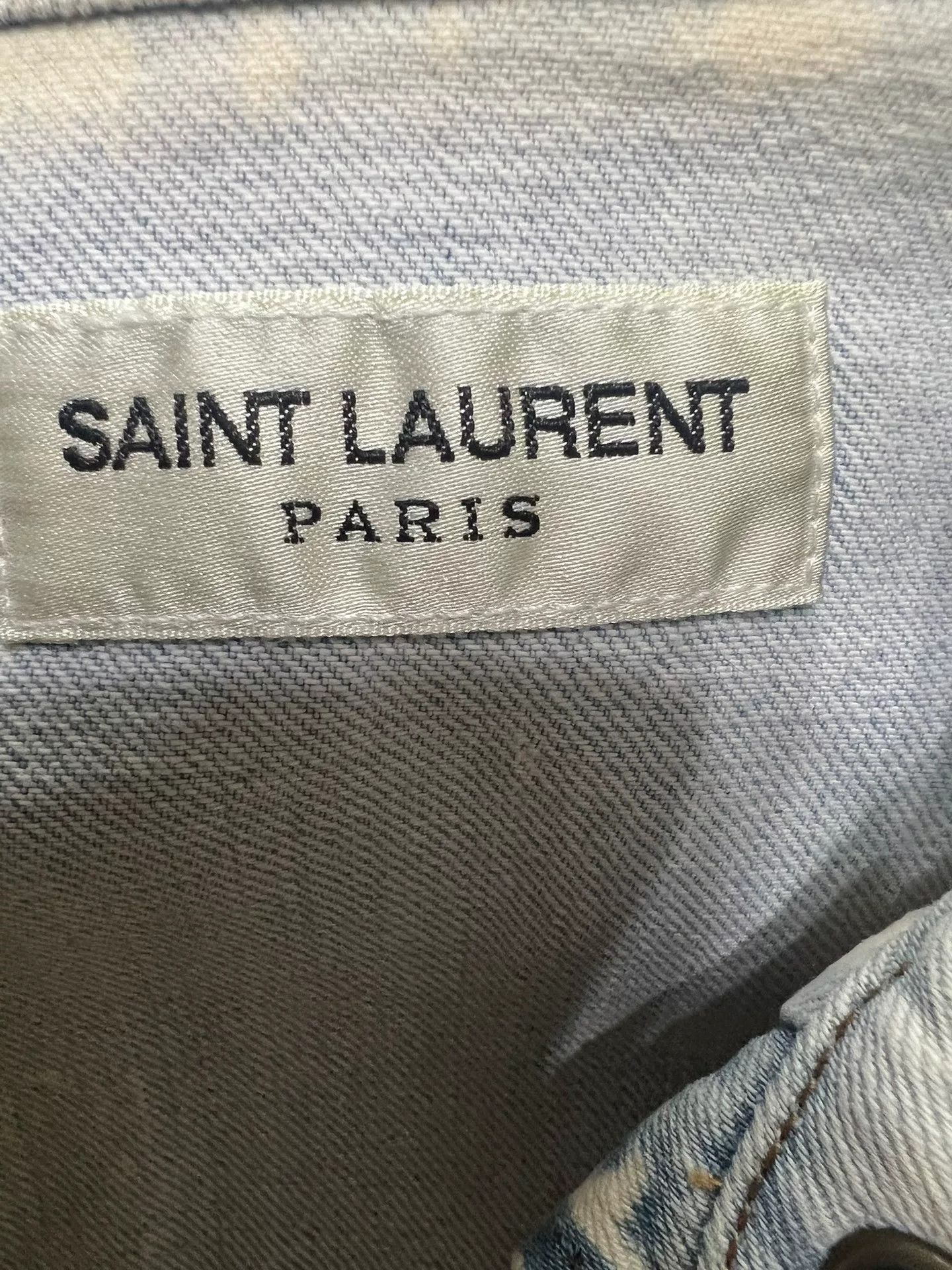 Saint Laurent Paris Saint Laurent White Denim Shirt Size XS / US 0-2 / IT 36-38 - 4 Thumbnail
