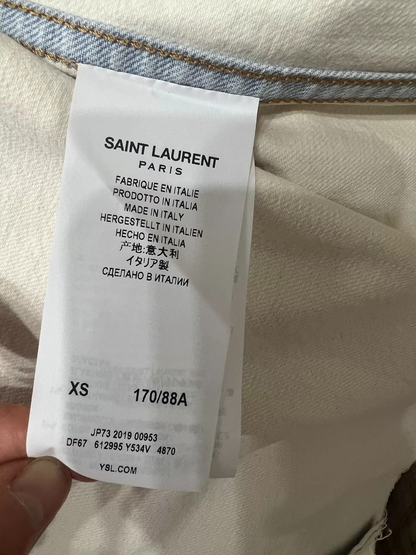 Saint Laurent Paris Saint Laurent White Denim Shirt Size XS / US 0-2 / IT 36-38 - 5 Thumbnail