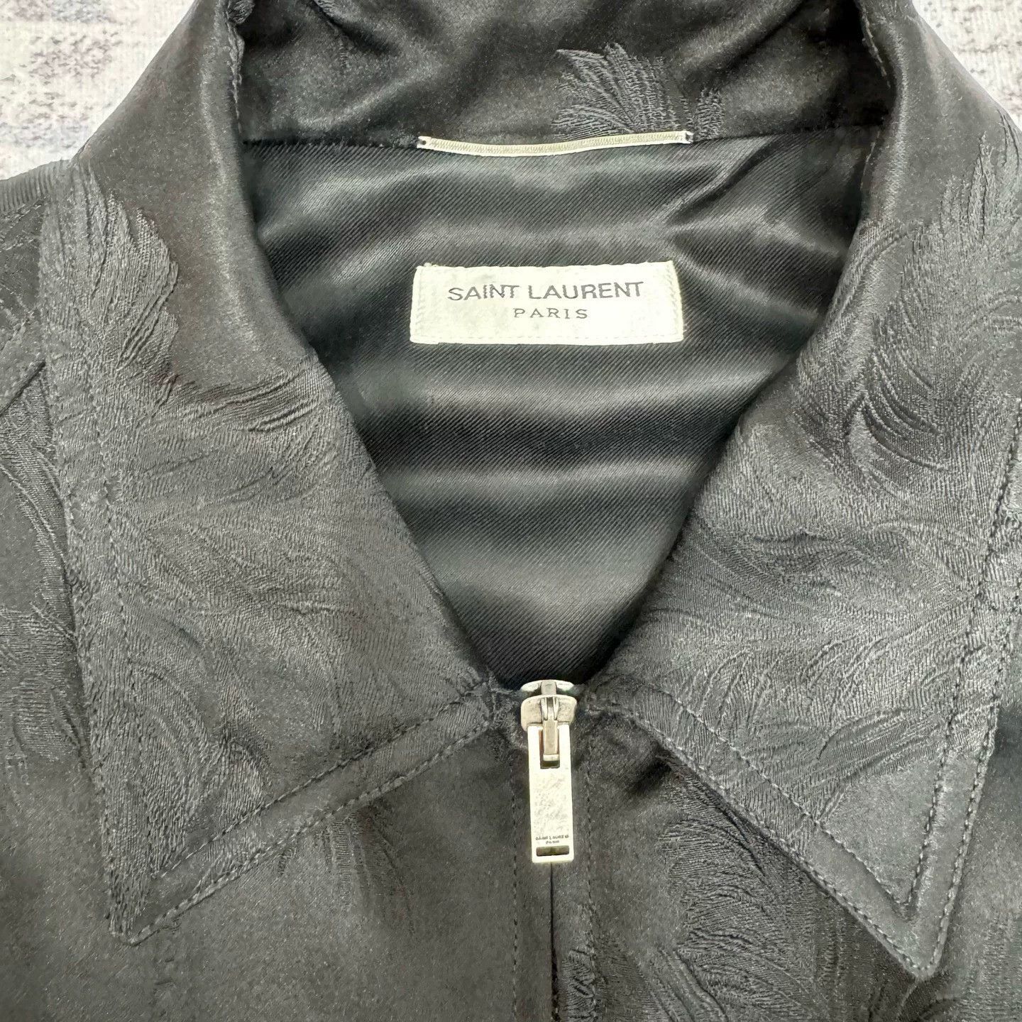 Saint Laurent Paris Saint Laurent Palm Satin Zip Jacket Size US L / EU 52-54 / 3 - 3 Thumbnail