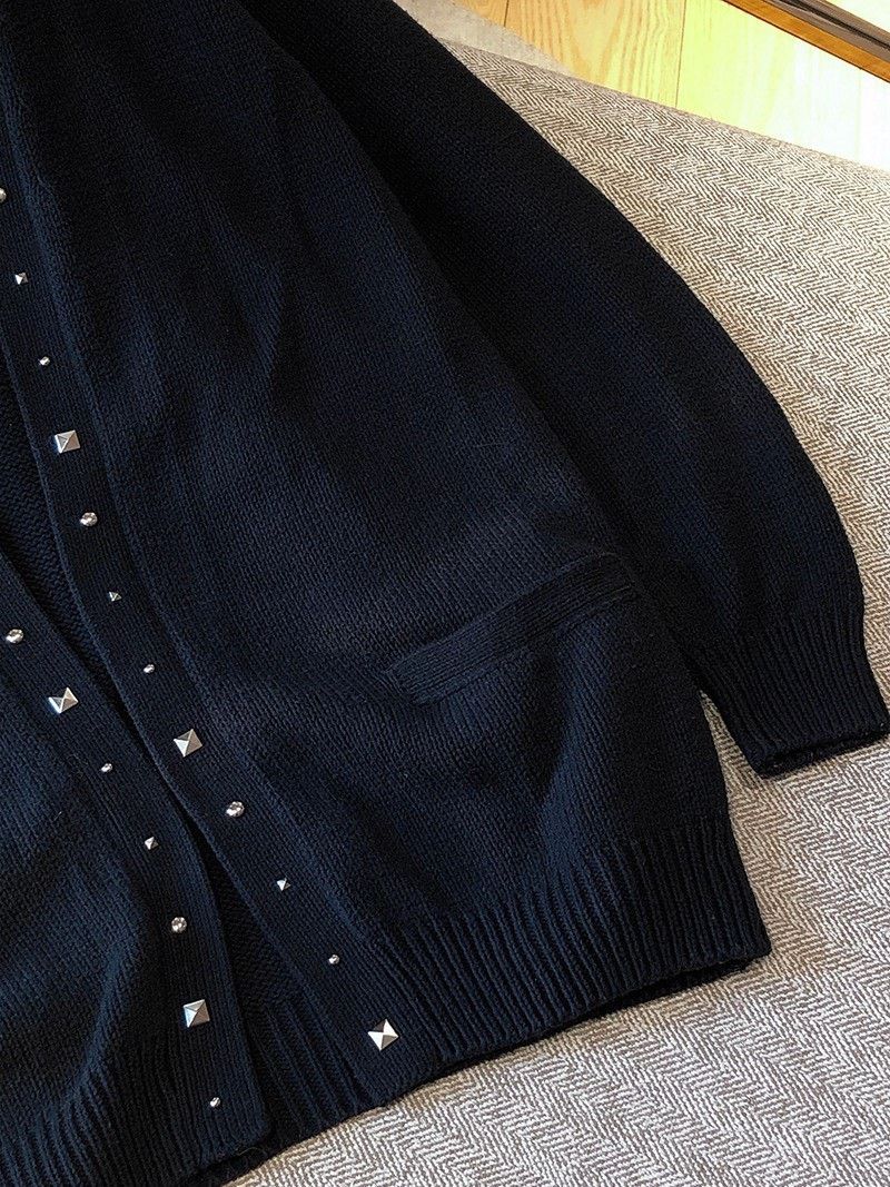 Saint Laurent Paris Saint Laurent Black Studded Knit Cardigan Size XS / US 0-2 / IT 36-38 - 4 Thumbnail