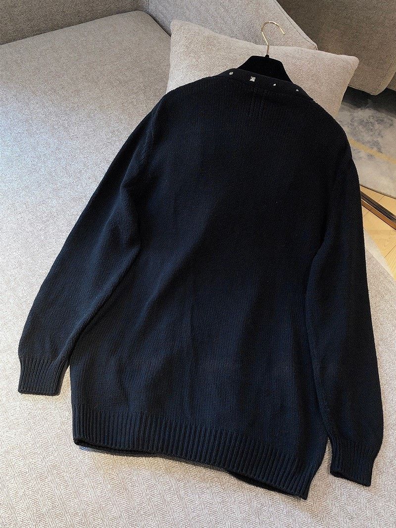 Saint Laurent Paris Saint Laurent Black Studded Knit Cardigan Size XS / US 0-2 / IT 36-38 - 2 Thumbnail