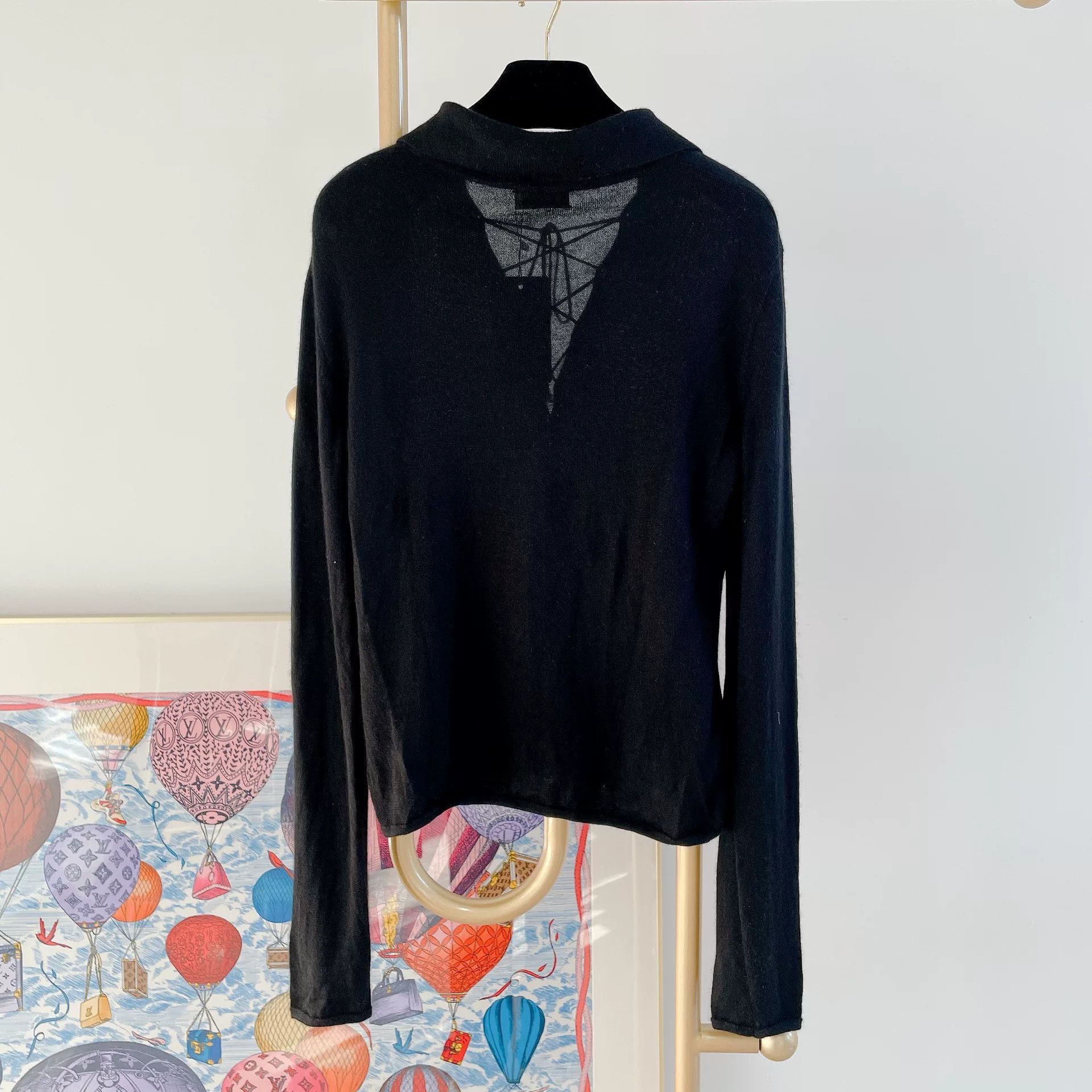 Saint Laurent Paris Saint Laurent Black Cashmere Lace-Up Top Size M / US 6-8 / IT 42-44 - 2 Thumbnail