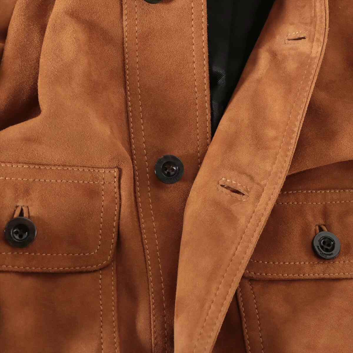 Saint Laurent Paris Saint Laurent Brown Suede Women's Jacket Size XS / US 0-2 / IT 36-38 - 3 Thumbnail