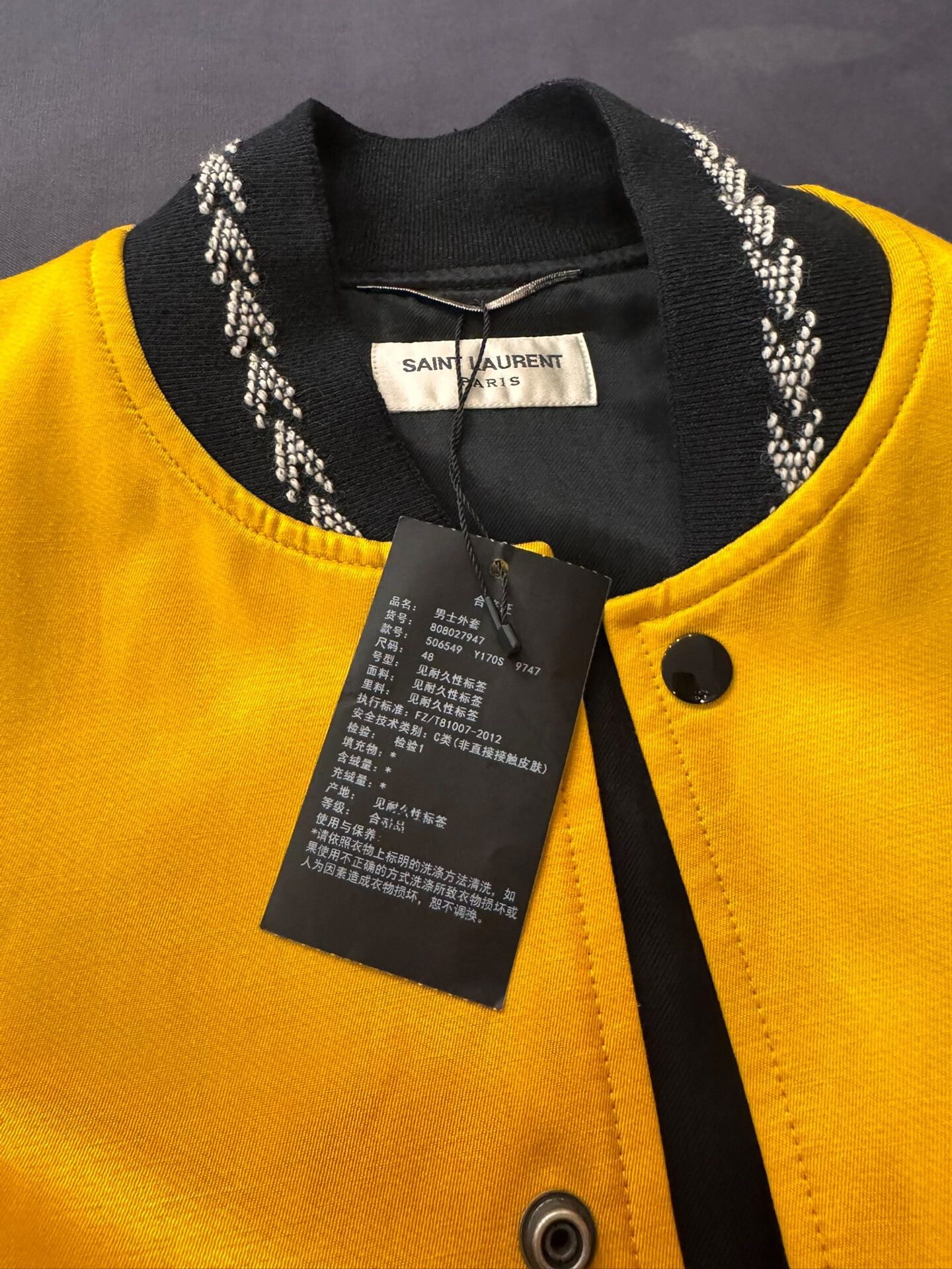 Saint Laurent Paris Saint Laurent Yellow Baseball Jacket Size US M / EU 48-50 / 2 - 4 Thumbnail