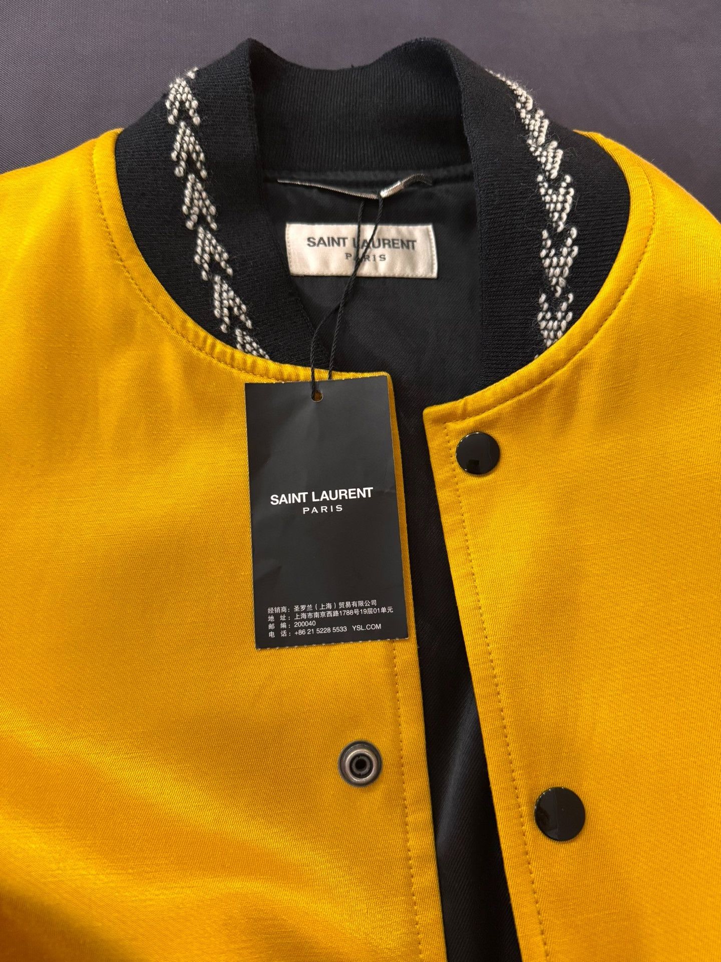 Saint Laurent Paris Saint Laurent Yellow Baseball Jacket Size US M / EU 48-50 / 2 - 3 Thumbnail