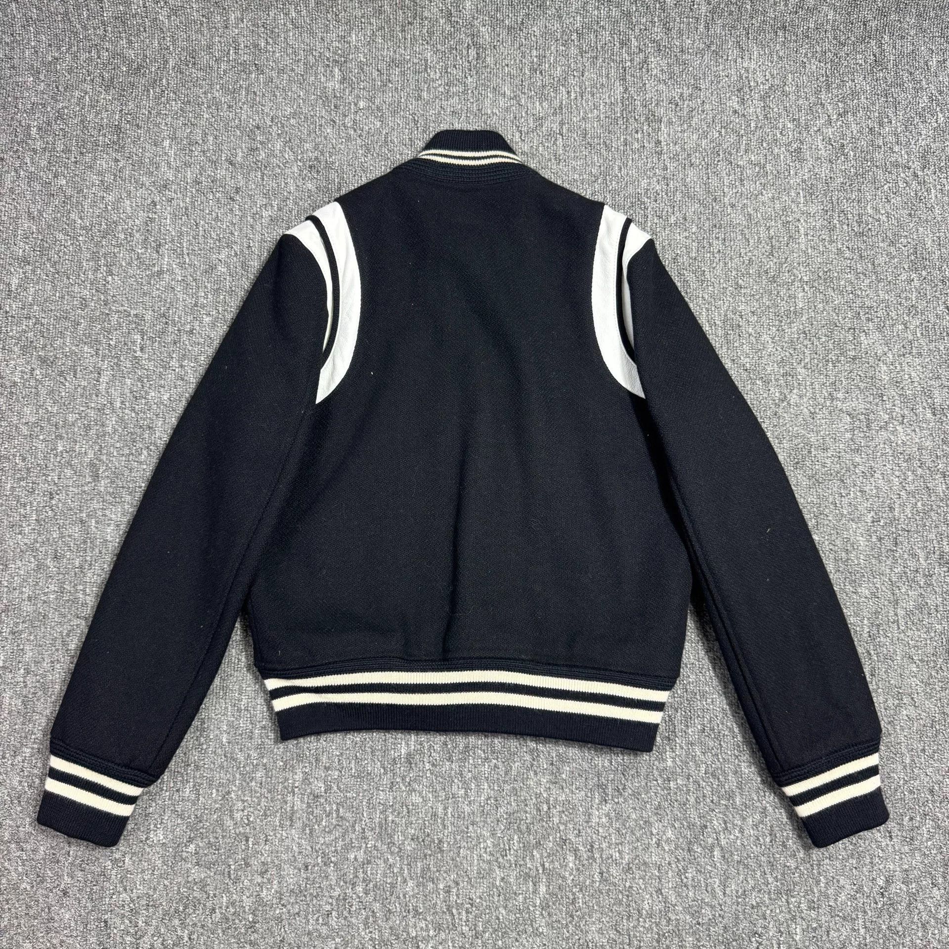 Saint Laurent Paris Saint Laurent Black White Varsity Jacket Size US XXS / EU 40 - 2 Thumbnail