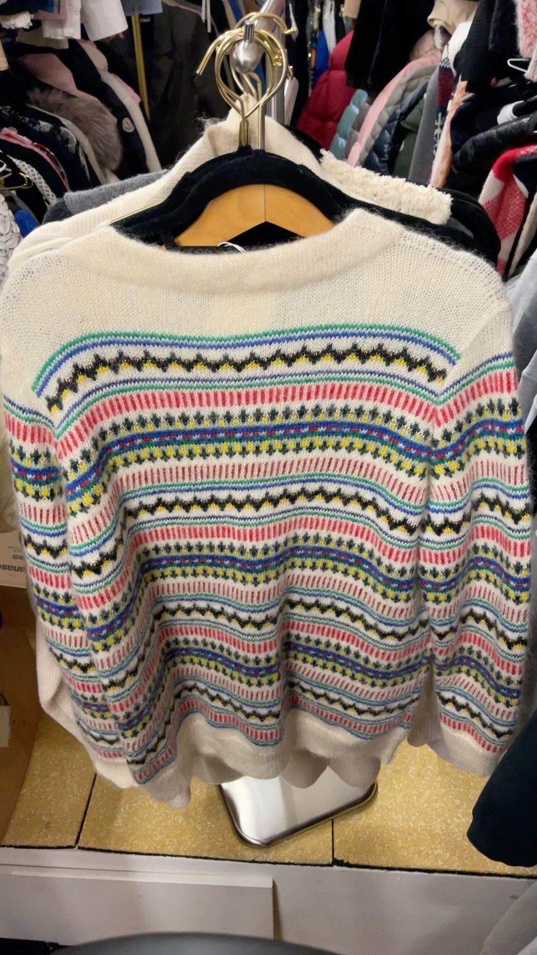 Saint Laurent Paris Saint Laurent Cream Colorful Striped Cardigan Size XS / US 0-2 / IT 36-38 - 2 Thumbnail