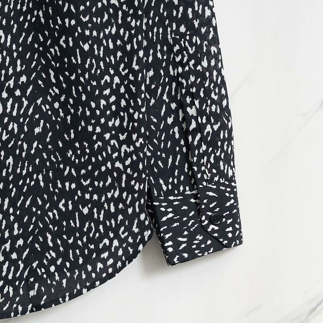 Saint Laurent Paris Saint Laurent Men's Polka Dot Long-Sleeve Shirt Size US XS / EU 42 / 0 - 5 Thumbnail