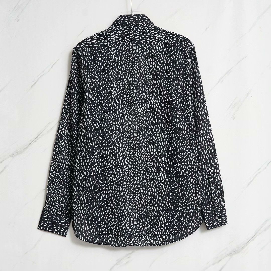 Saint Laurent Paris Saint Laurent Men's Polka Dot Long-Sleeve Shirt Size US XS / EU 42 / 0 - 4 Thumbnail
