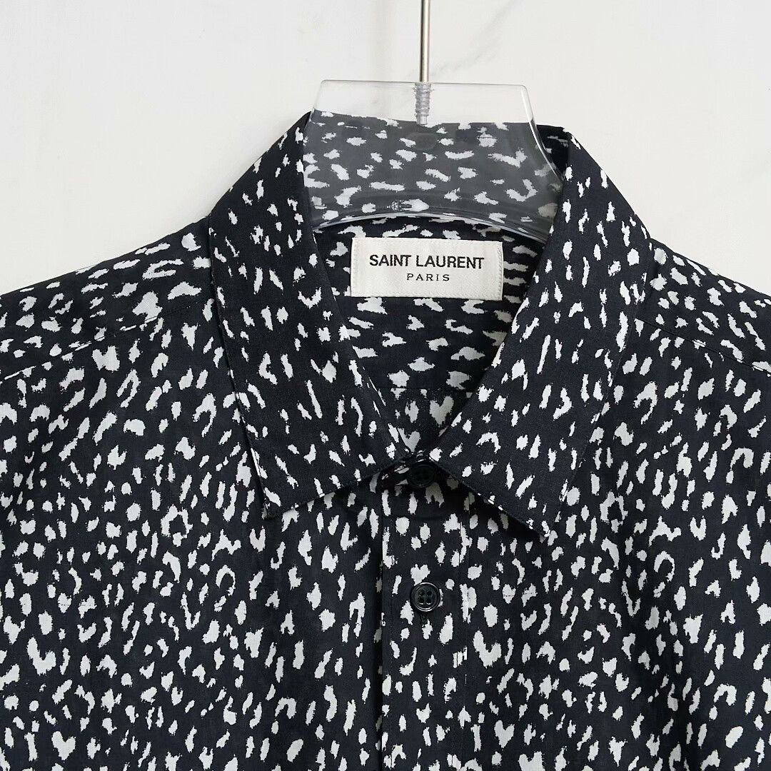 Saint Laurent Paris Saint Laurent Men's Polka Dot Long-Sleeve Shirt Size US XS / EU 42 / 0 - 2 Thumbnail
