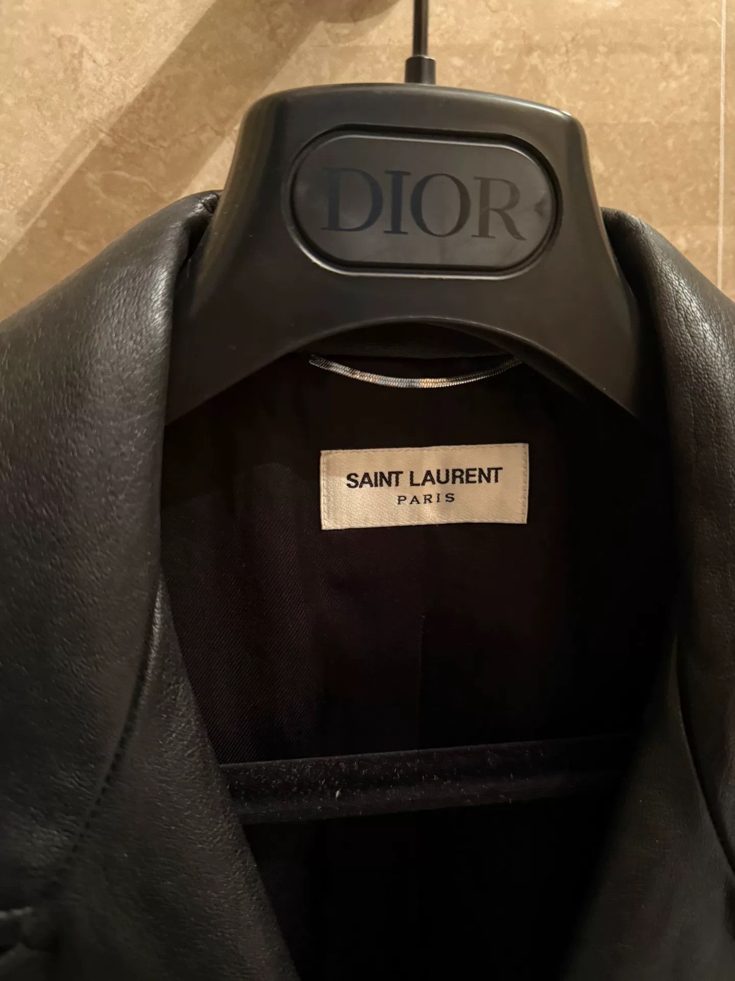 Saint Laurent Paris Saint Laurent 14fw Black Wool Leather Jacket Size US M / EU 48-50 / 2 - 3 Thumbnail