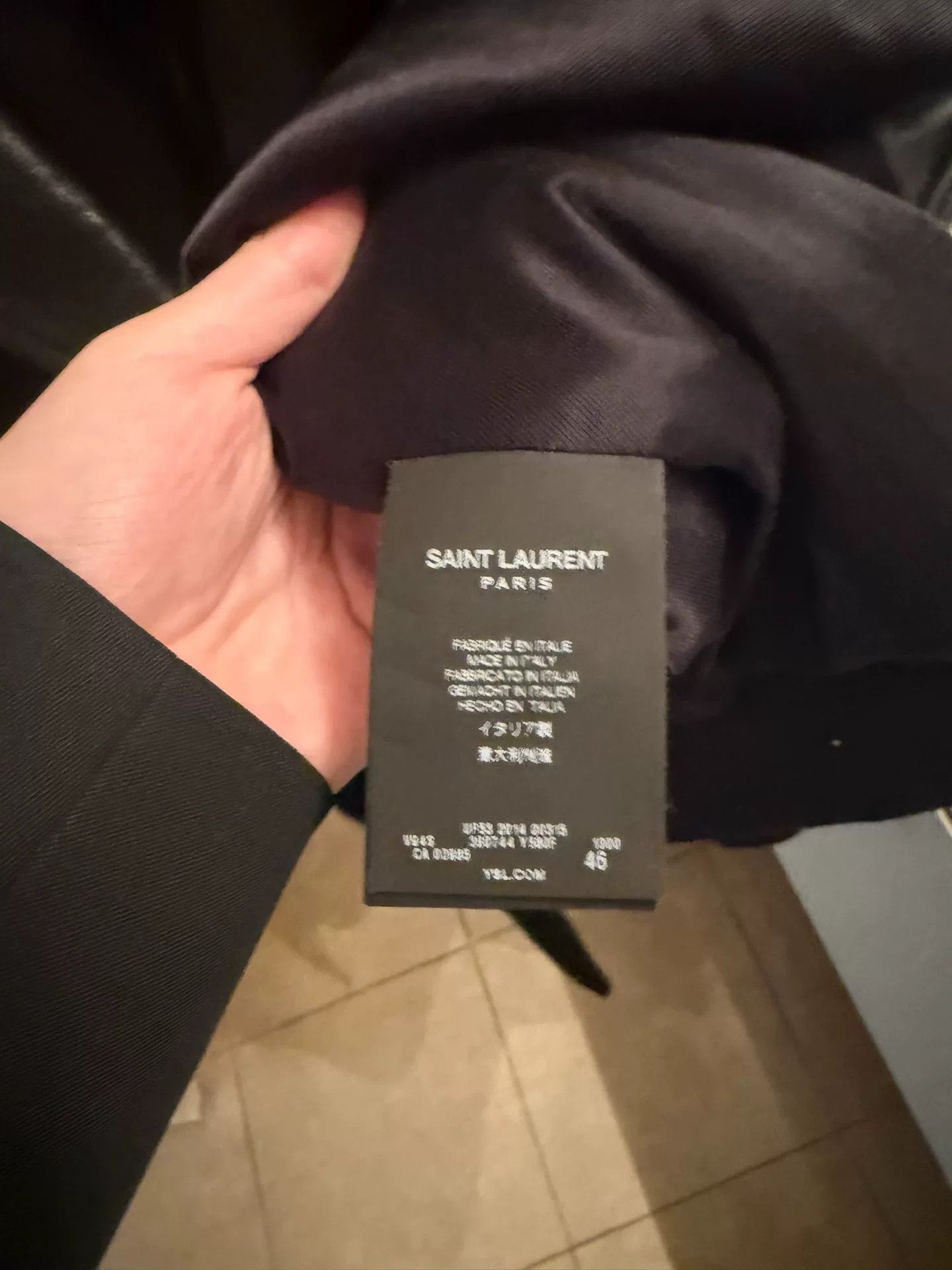 Saint Laurent Paris Saint Laurent 14fw Black Wool Leather Jacket Size US M / EU 48-50 / 2 - 4 Thumbnail