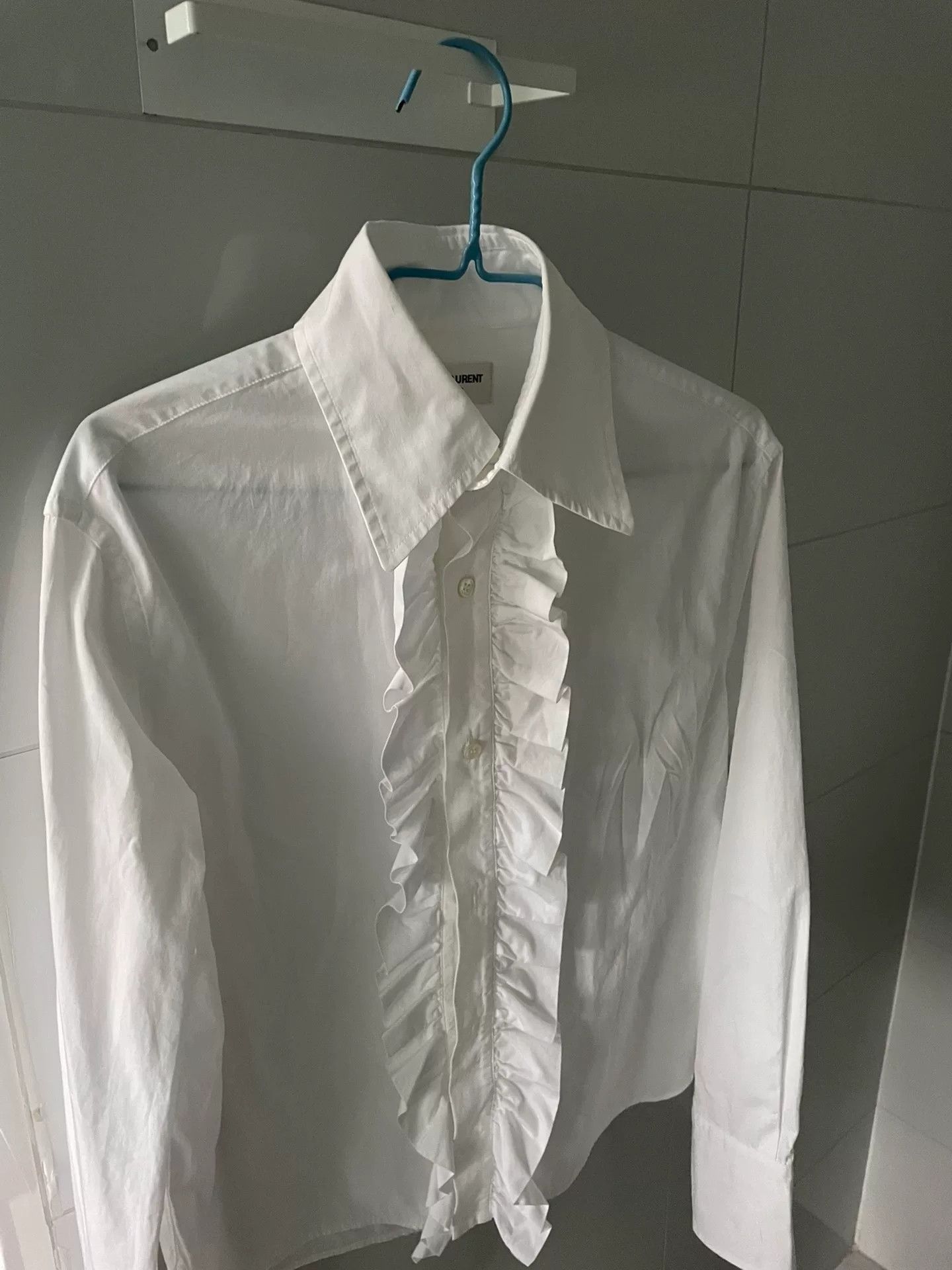 Saint Laurent Paris Saint Laurent Runway Ruffled White Shirt Size S / US 4 / IT 40 - 2 Thumbnail