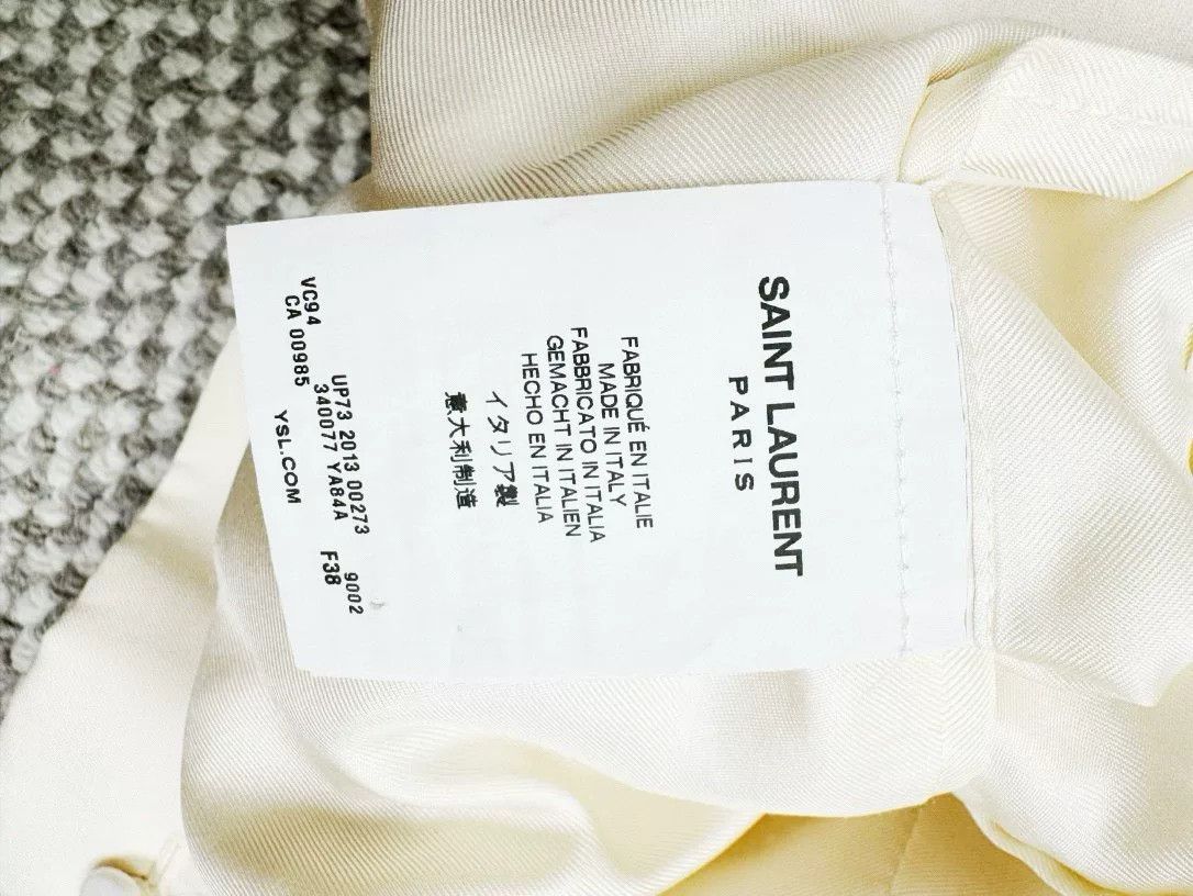Saint Laurent Paris Saint Laurent White Wool Single-Button Blazer Size S / US 4 / IT 40 - 4 Thumbnail