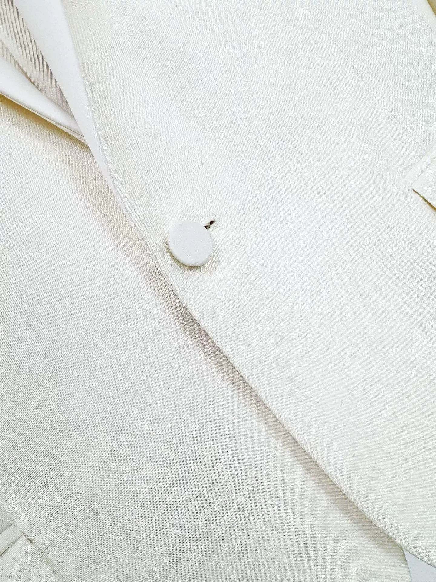 Saint Laurent Paris Saint Laurent White Wool Single-Button Blazer Size S / US 4 / IT 40 - 2 Thumbnail