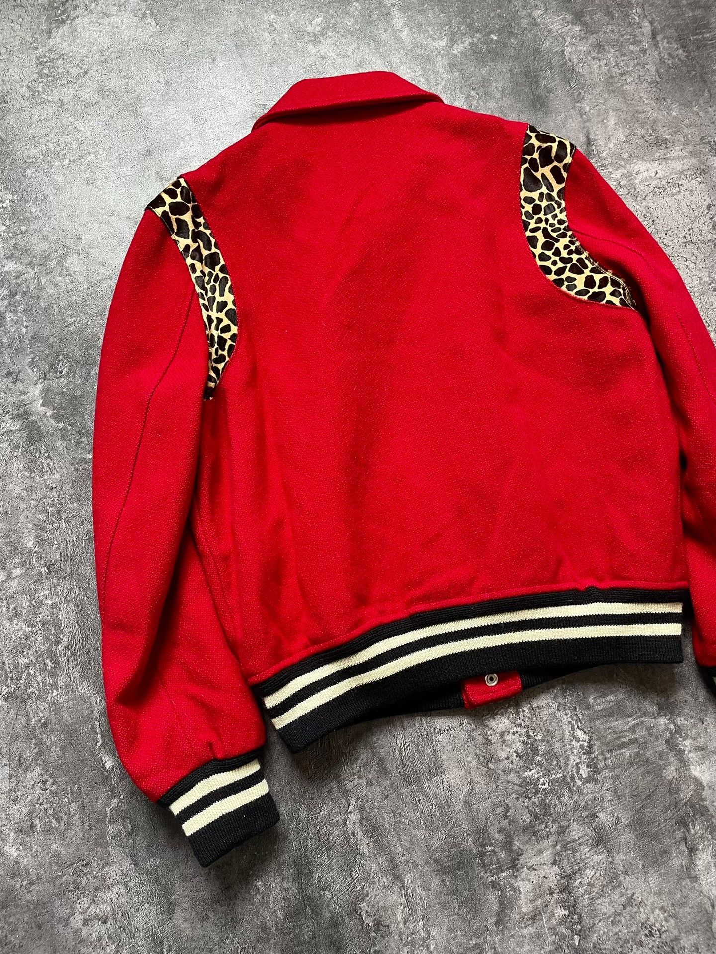 Saint Laurent Paris Saint Laurent Red Leopard Varsity Jacket Size US S / EU 44-46 / 1 - 7 Thumbnail