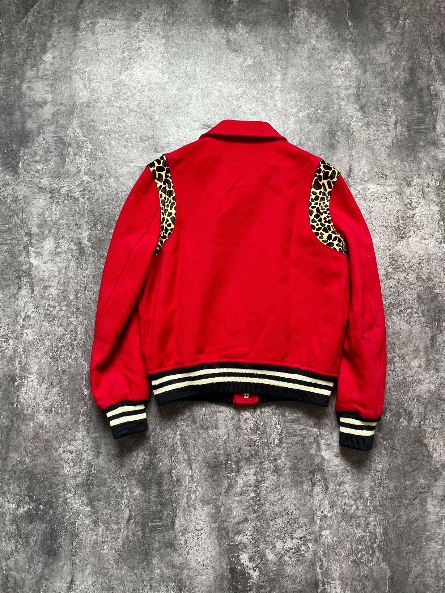 Saint Laurent Paris Saint Laurent Red Leopard Varsity Jacket Size US S / EU 44-46 / 1 - 6 Thumbnail