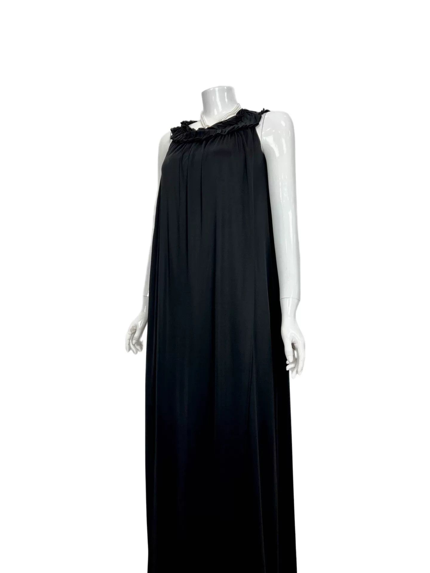 Saint Laurent Paris Yves Saint Laurent Black Ruffled Maxi Dress Size M / US 6-8 / IT 42-44 - 2 Thumbnail