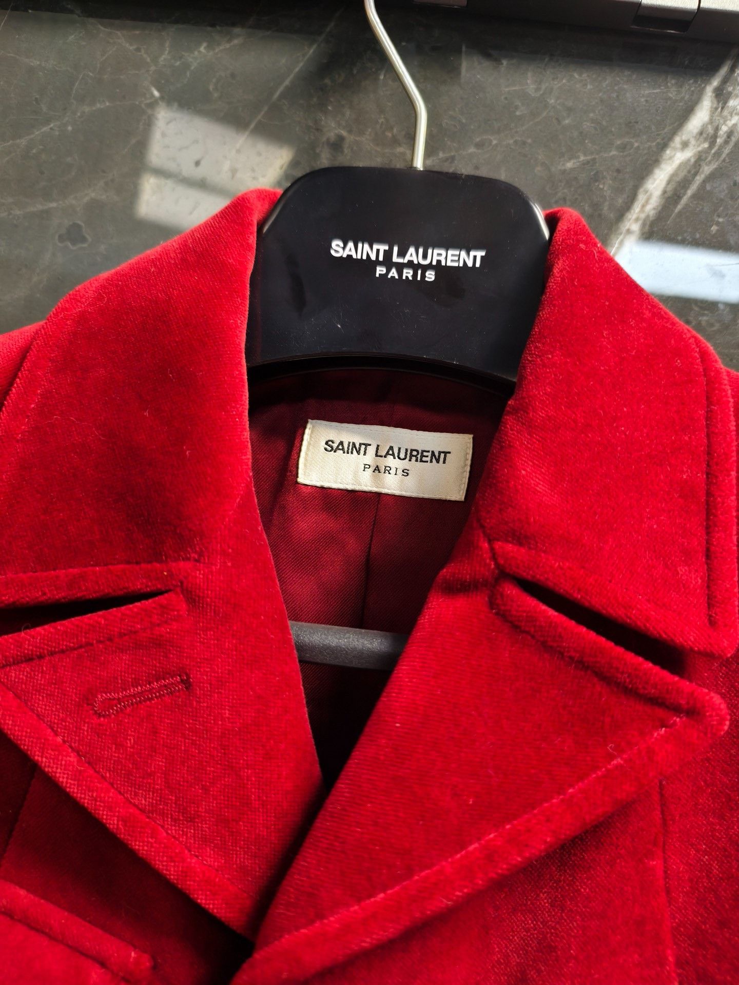 Saint Laurent Paris Saint Laurent Red Velvet Jacket Size S / US 4 / IT 40 - 3 Thumbnail
