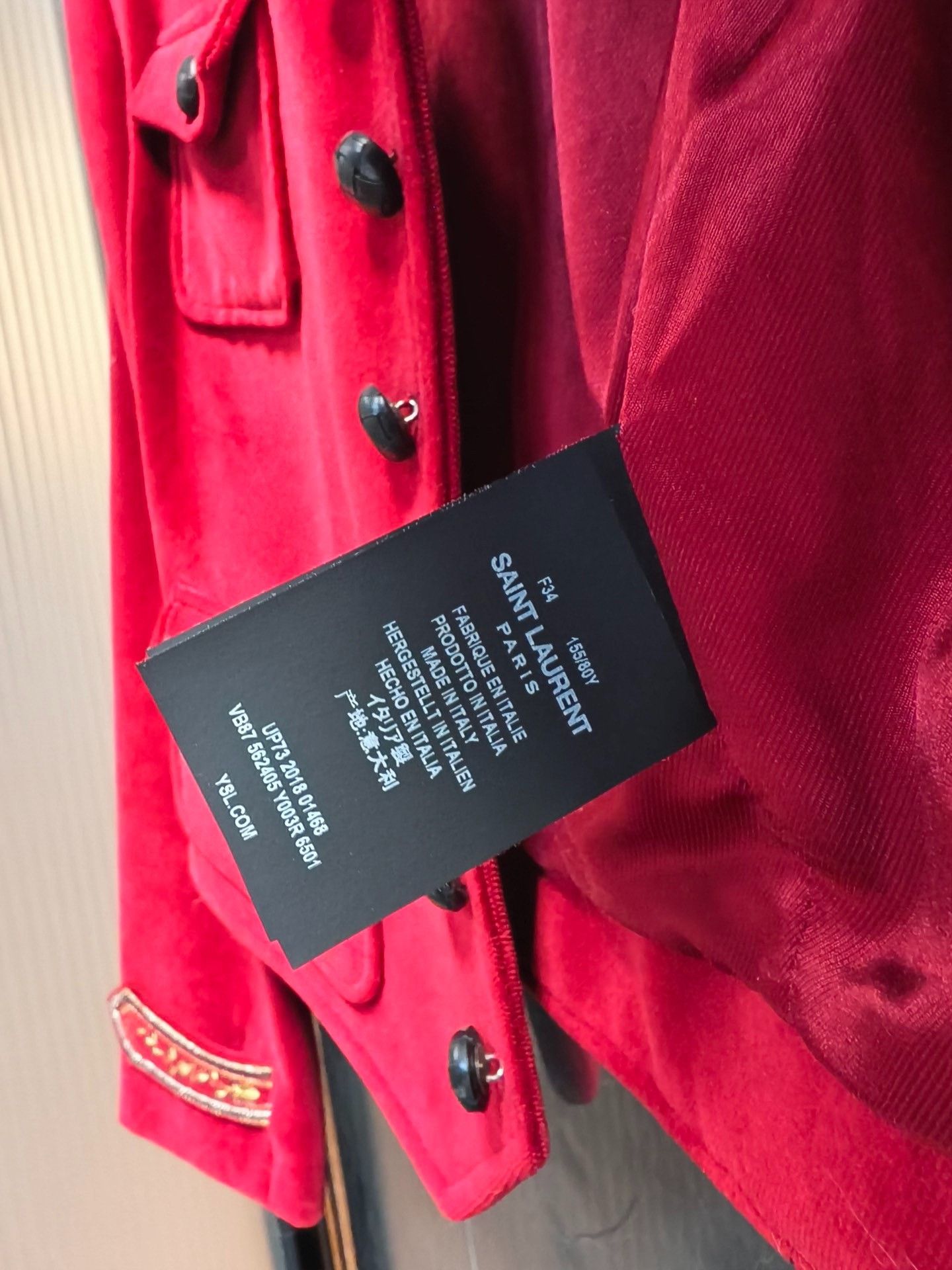 Saint Laurent Paris Saint Laurent Red Velvet Jacket Size S / US 4 / IT 40 - 5 Thumbnail