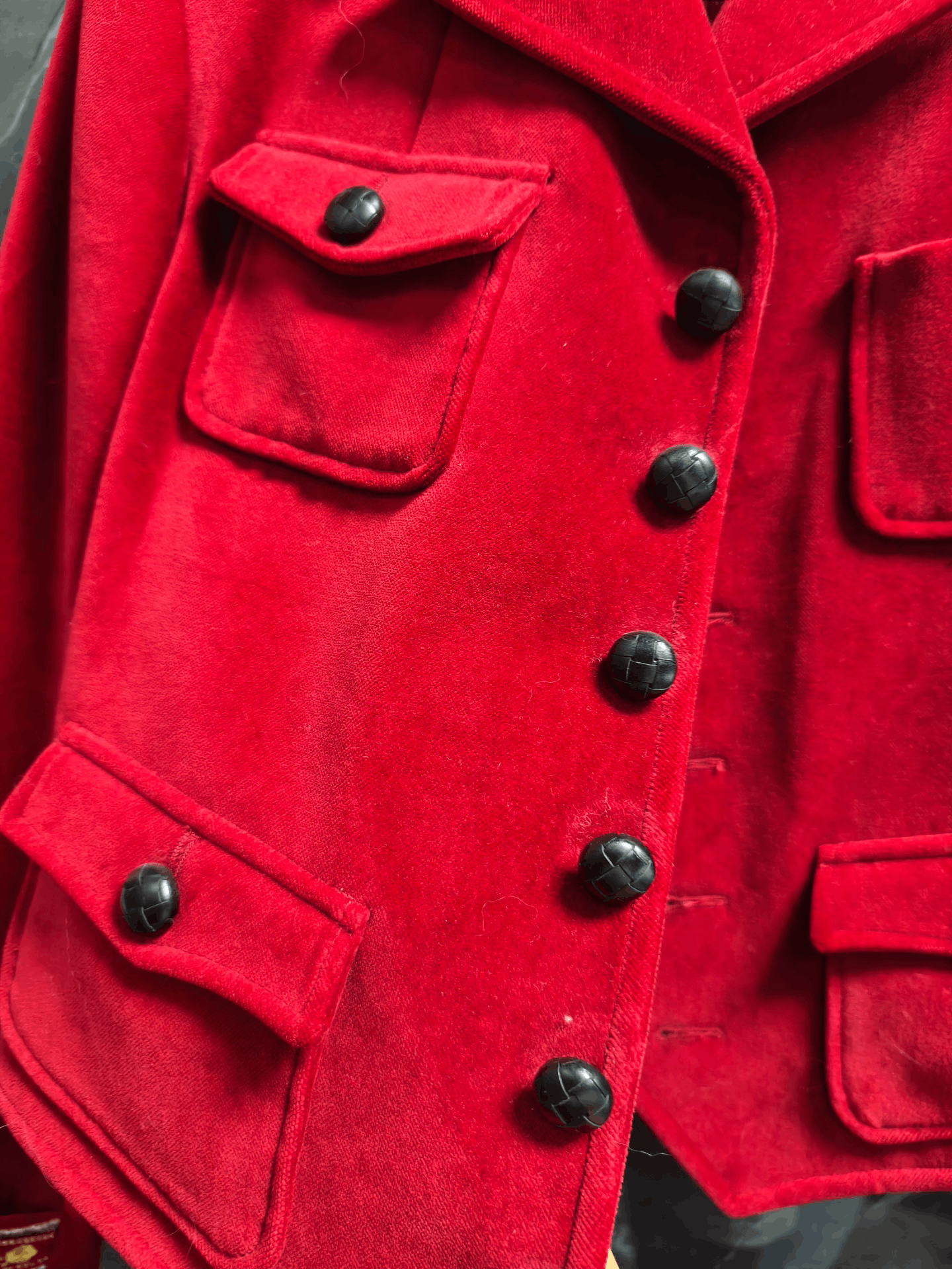 Saint Laurent Paris Saint Laurent Red Velvet Jacket Size S / US 4 / IT 40 - 2 Thumbnail