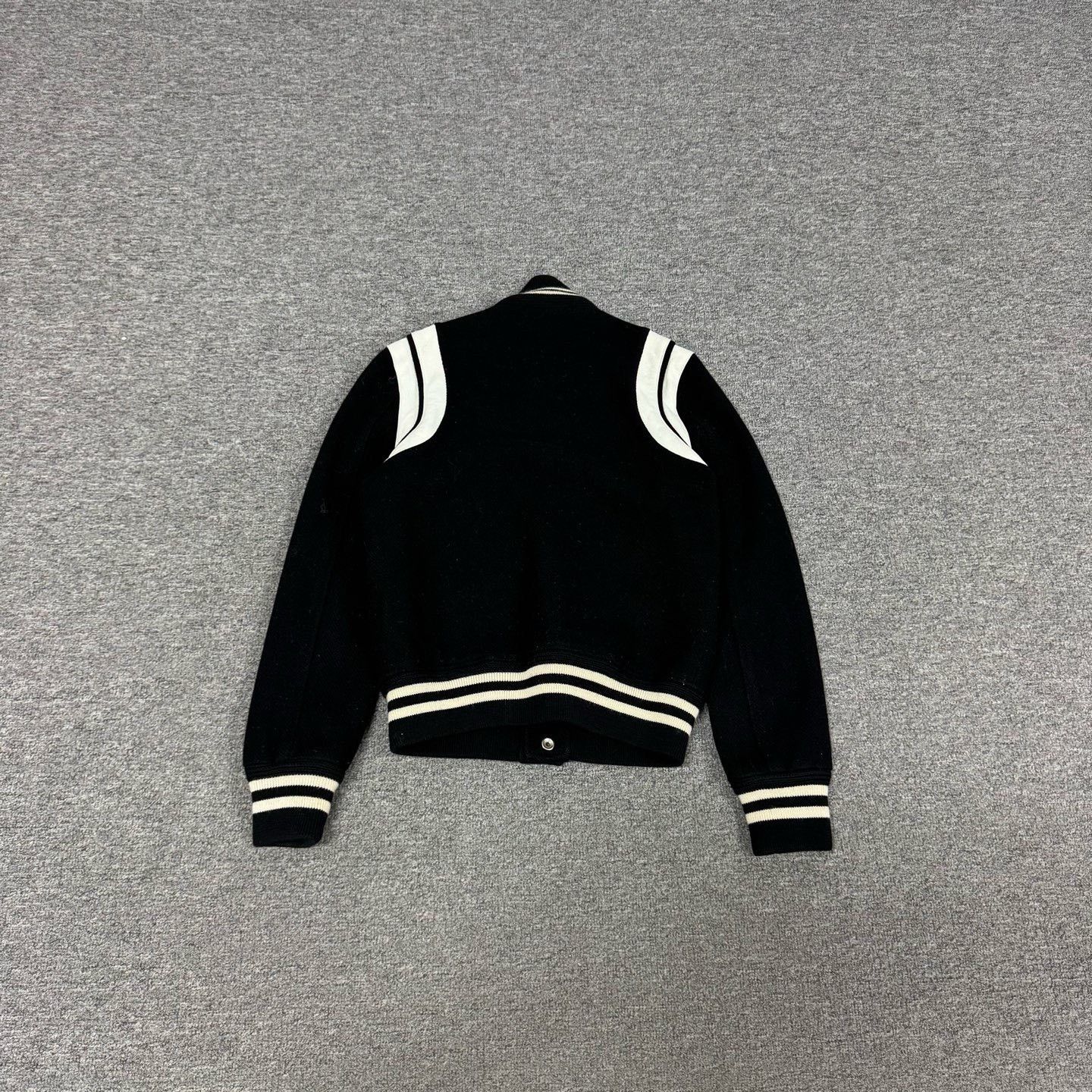 Saint Laurent Paris Saint Laurent Black White Varsity Jacket Size US M / EU 48-50 / 2 - 2 Thumbnail