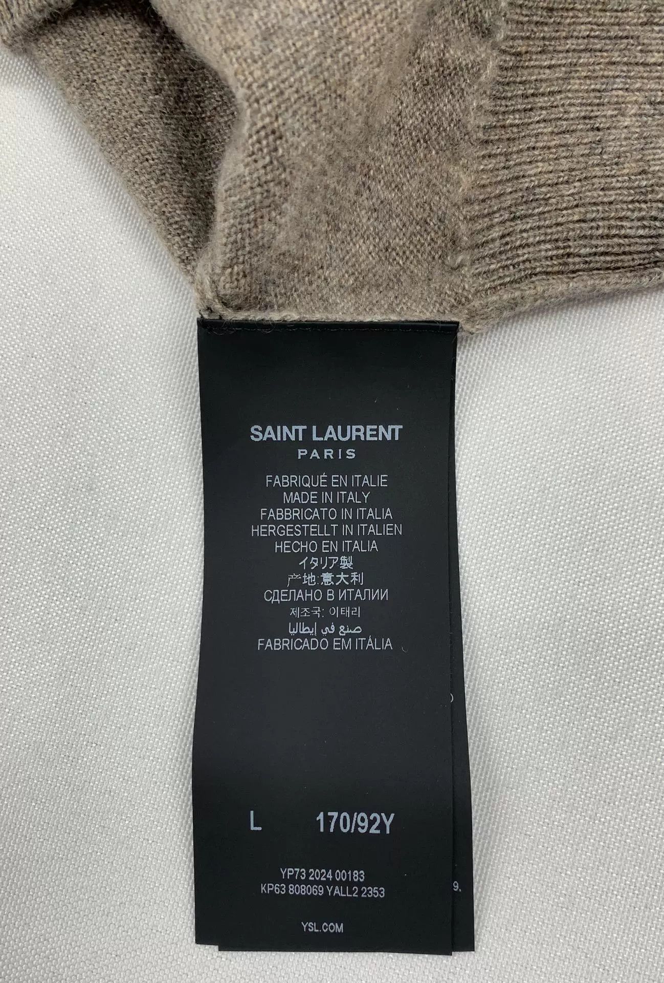 Saint Laurent Paris Saint Laurent Brown Cashmere Sweater L Size US L / EU 52-54 / 3 - 2 Thumbnail