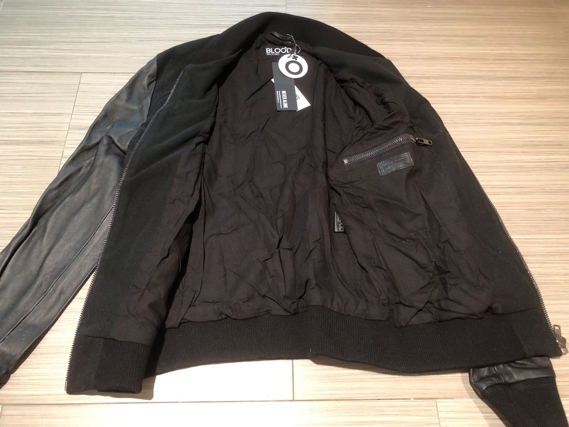 Saint Laurent Paris Blood Brother Black Leather Sleeve Bomber Jacket Size US M / EU 48-50 / 2 - 3 Thumbnail