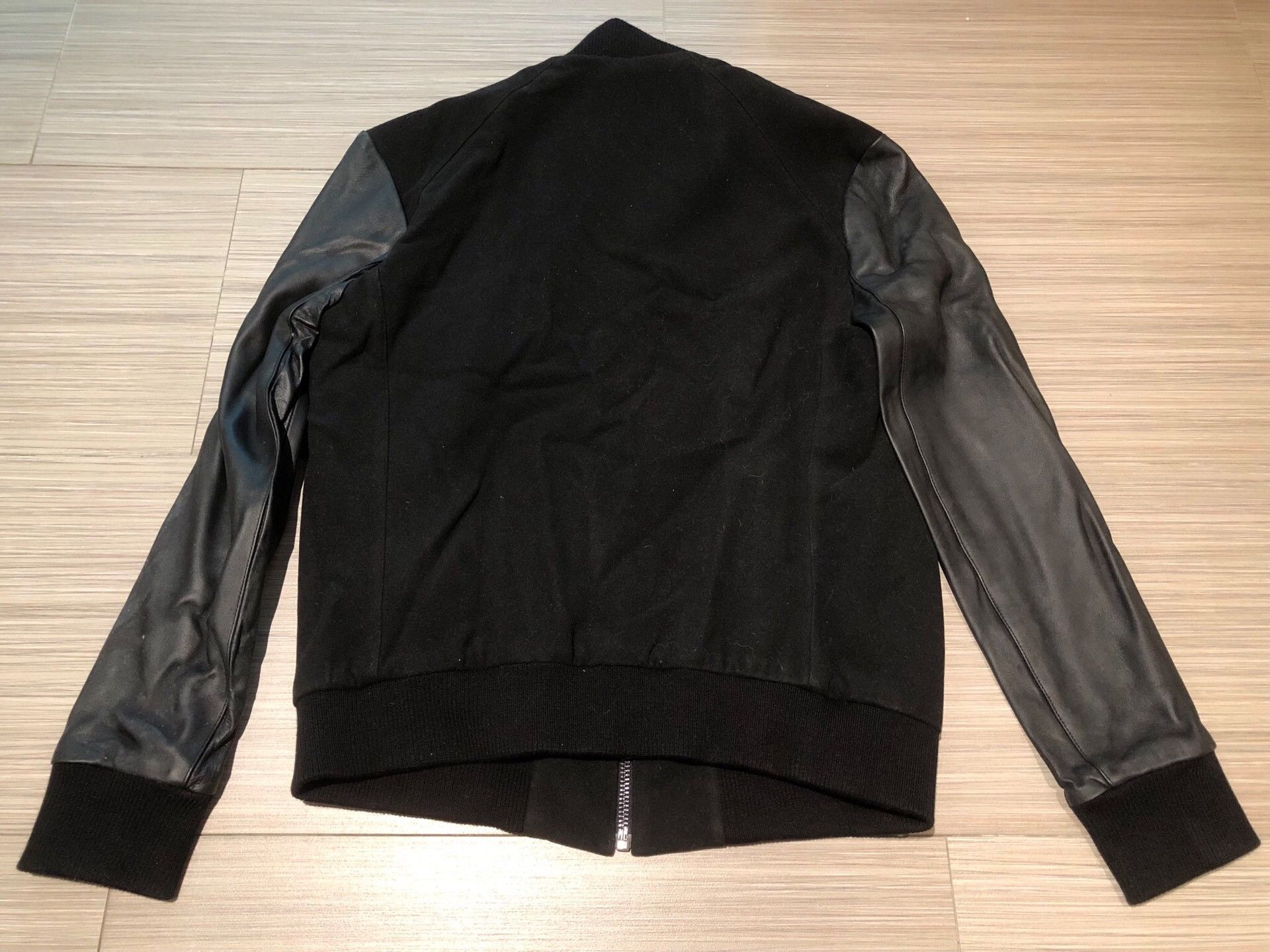 Saint Laurent Paris Blood Brother Black Leather Sleeve Bomber Jacket Size US M / EU 48-50 / 2 - 2 Thumbnail