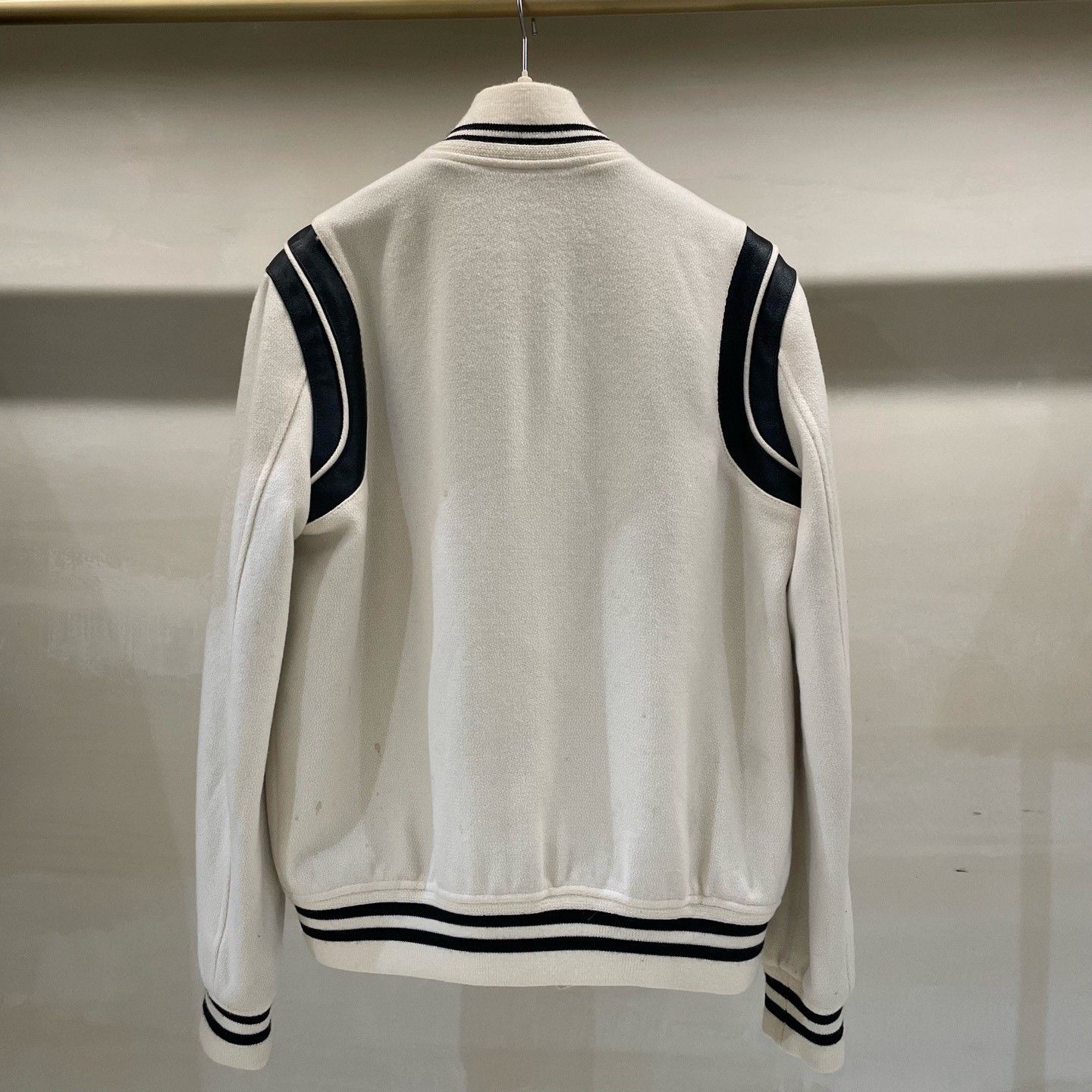 Saint Laurent Paris Saint Laurent Cream Baseball Jacket Size US M / EU 48-50 / 2 - 2 Thumbnail