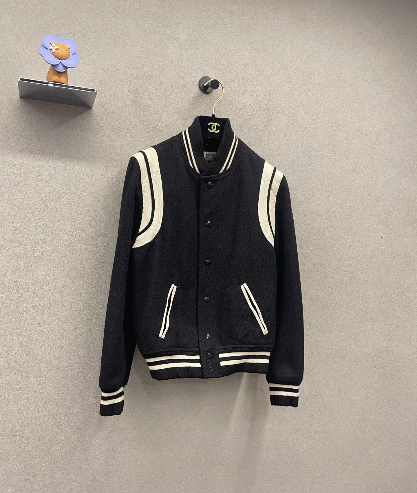Saint Laurent Paris Saint Laurent Black White Baseball Jacket Size US XXS / EU 40 - 3 Thumbnail